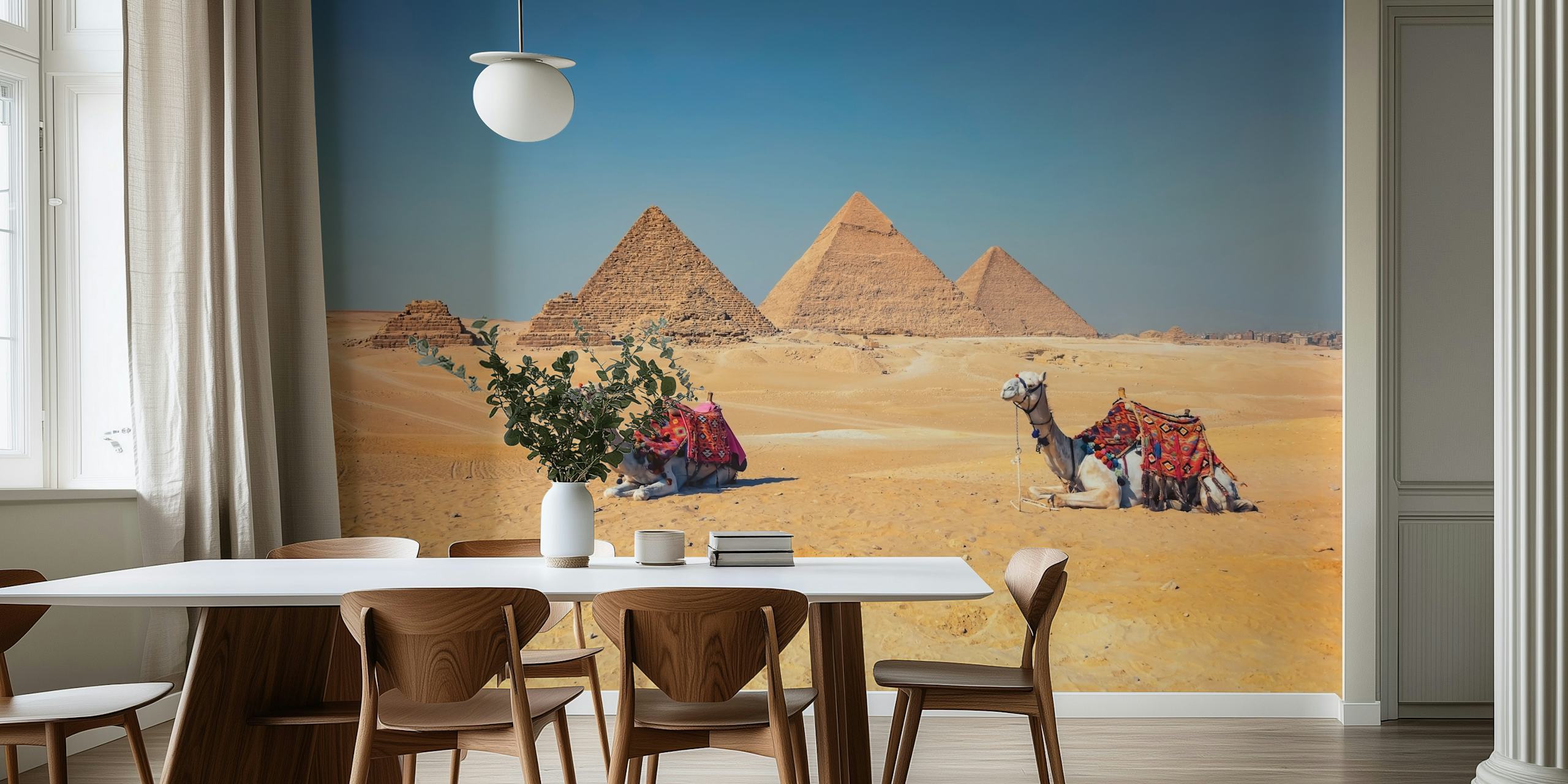 Camels and Pyramids Wallpaper Design