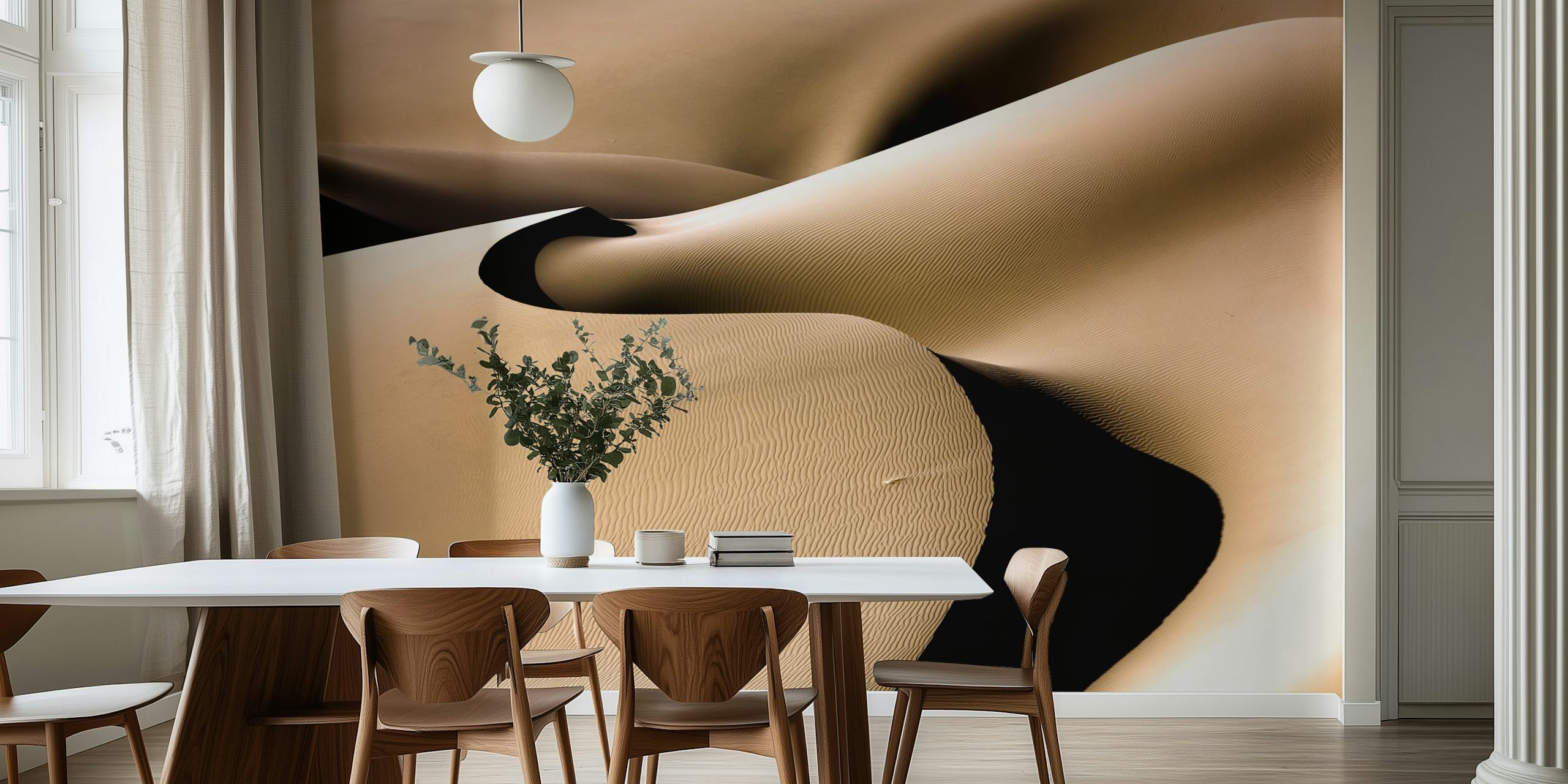 Desert line wallpaper design in a room