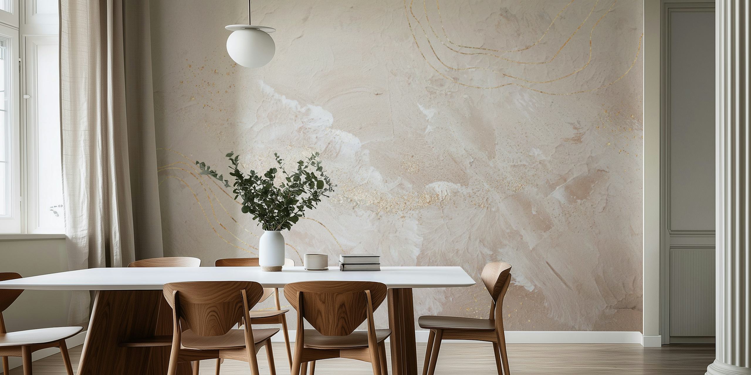Textured creme and gold abstract wallpaper design
