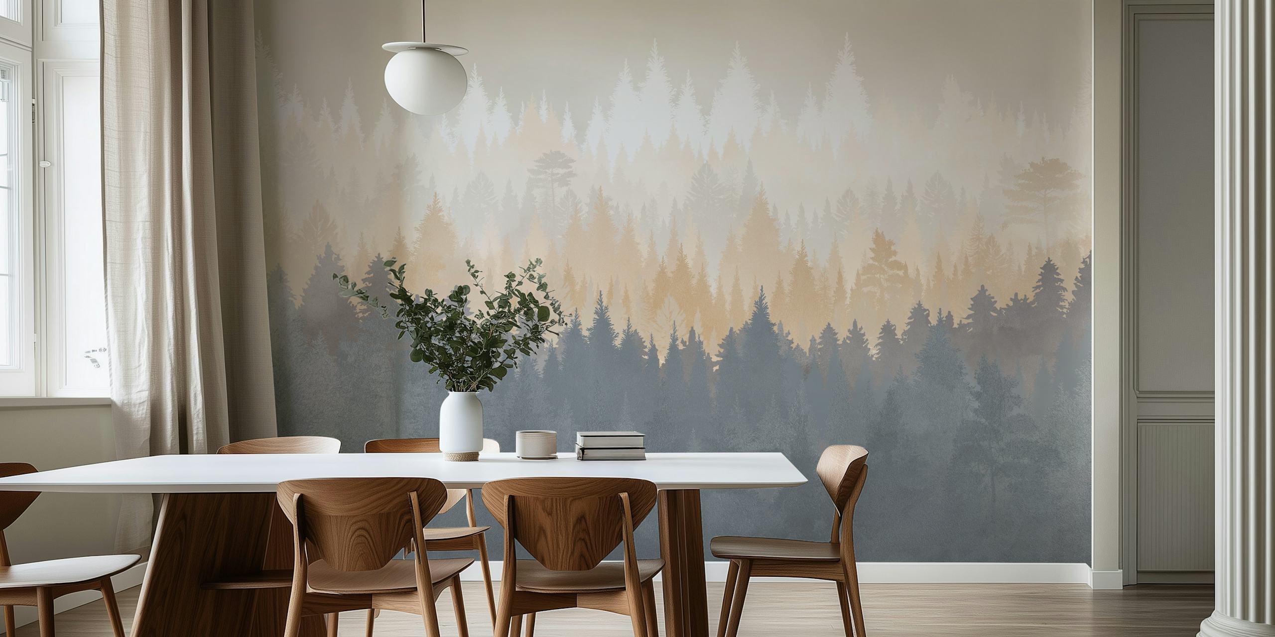 Tapeta Forest Scandinavian u sobi