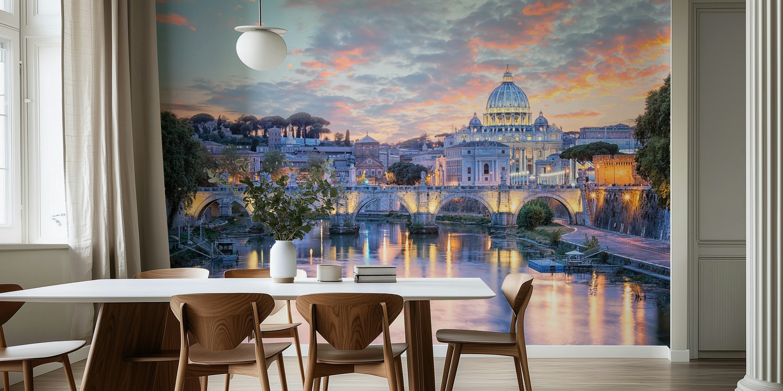 Design de papel de parede de Rome at sunset