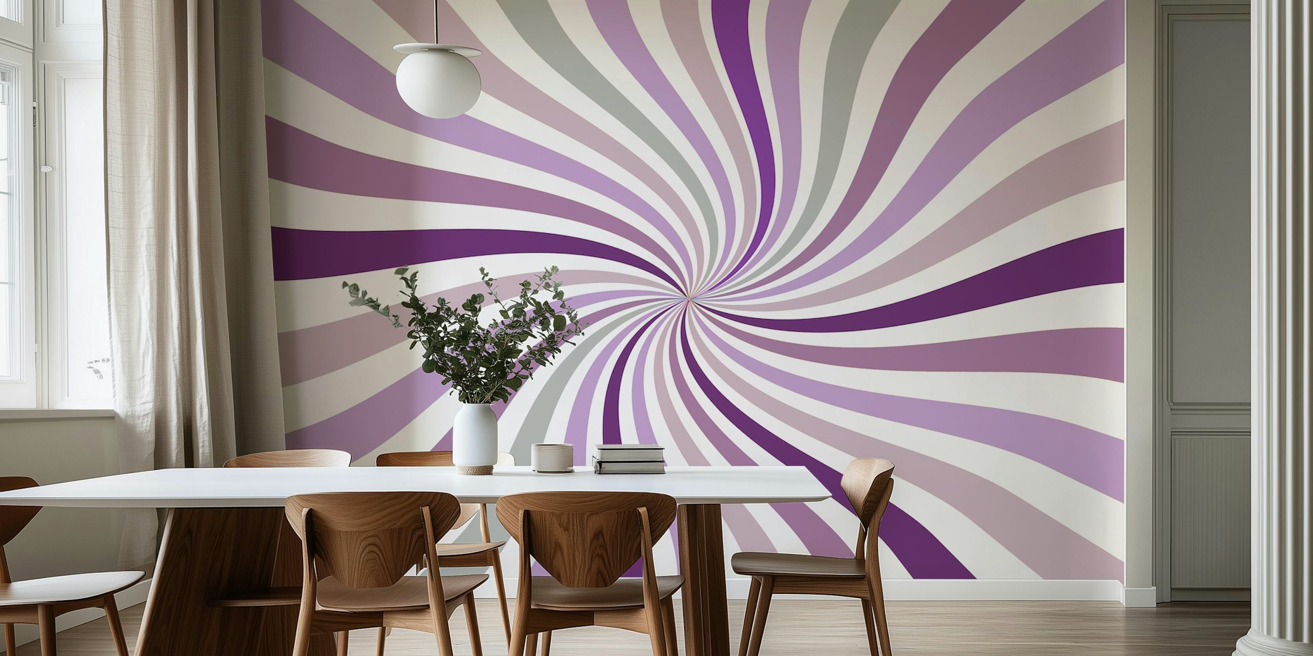 Vintage Purple Star tapet i ett rum