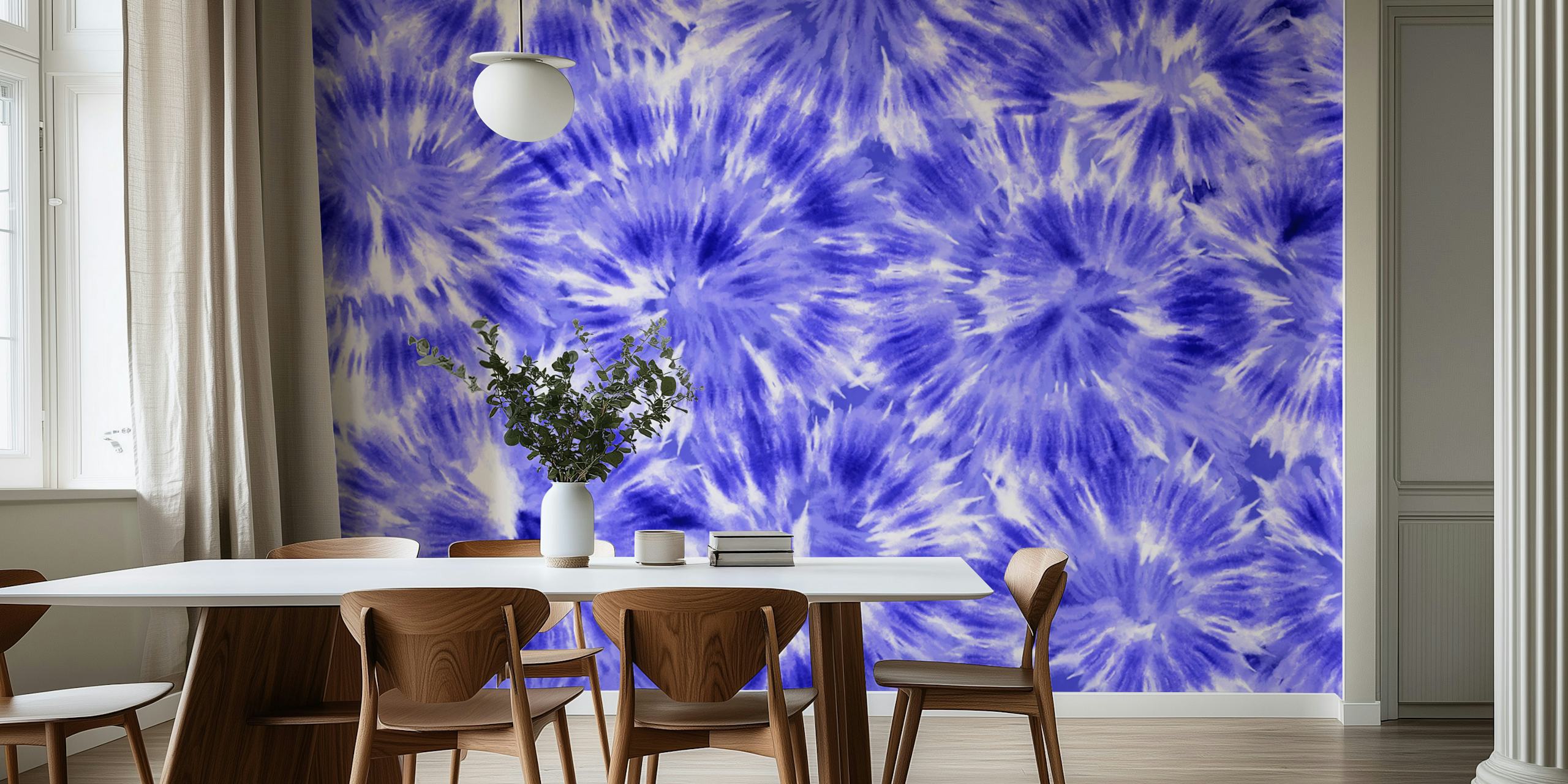 Tie Dye Background 18 eloisilla sinisillä kuvioilla