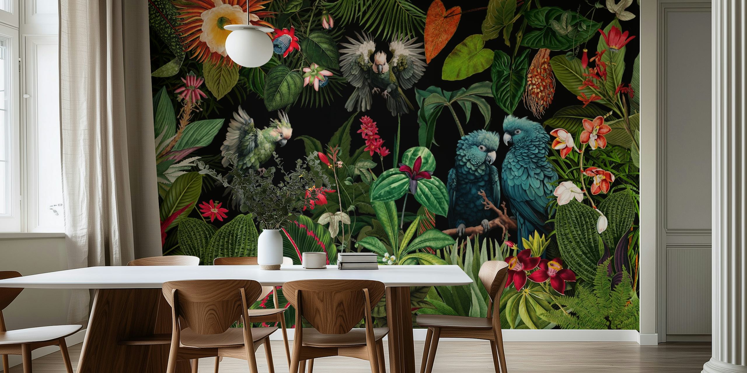 Mystic Moody Baroque Night Rainforest Jungle wallpaper