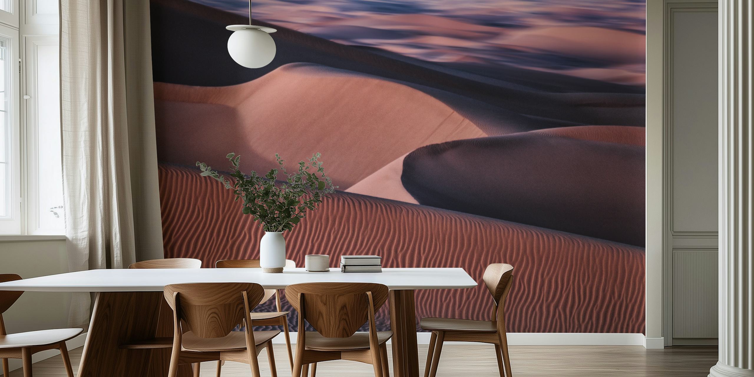 Wallpaper with sand dunes design in a room