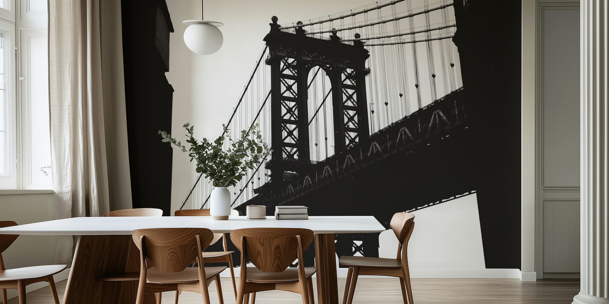 Manhattan Bridge wallpaper in modern room