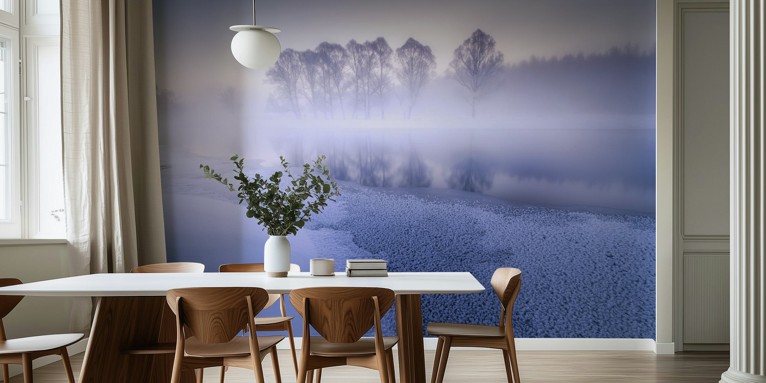 Foggy Northland wallpaper in a tranquil room