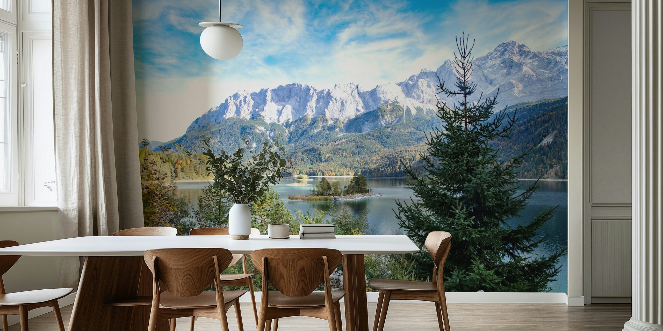 Papel pintado Mountain Lake Bliss 4 en una habitación