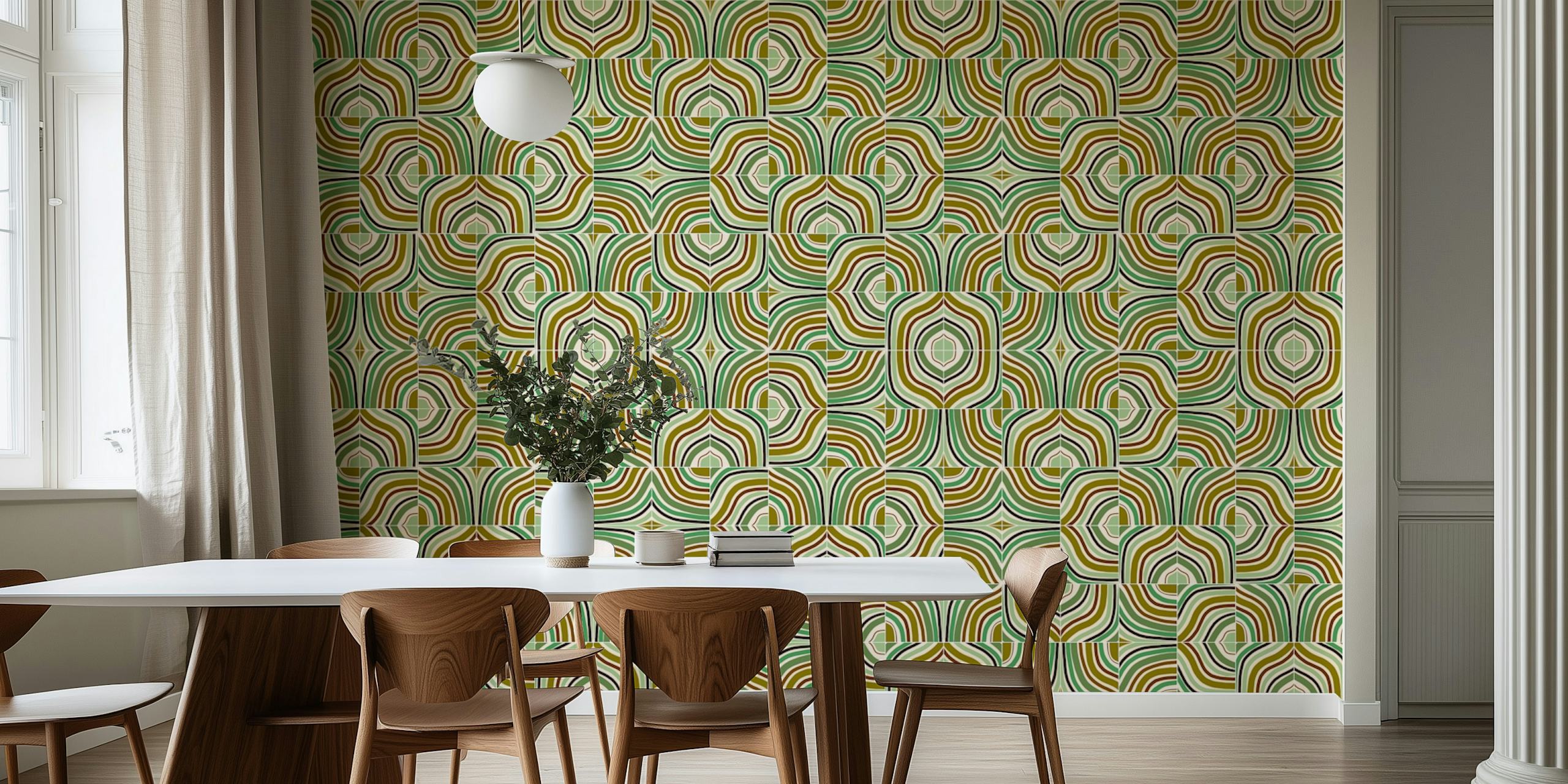 Jade Rainbow Mixed Tiles tapeta u sobi