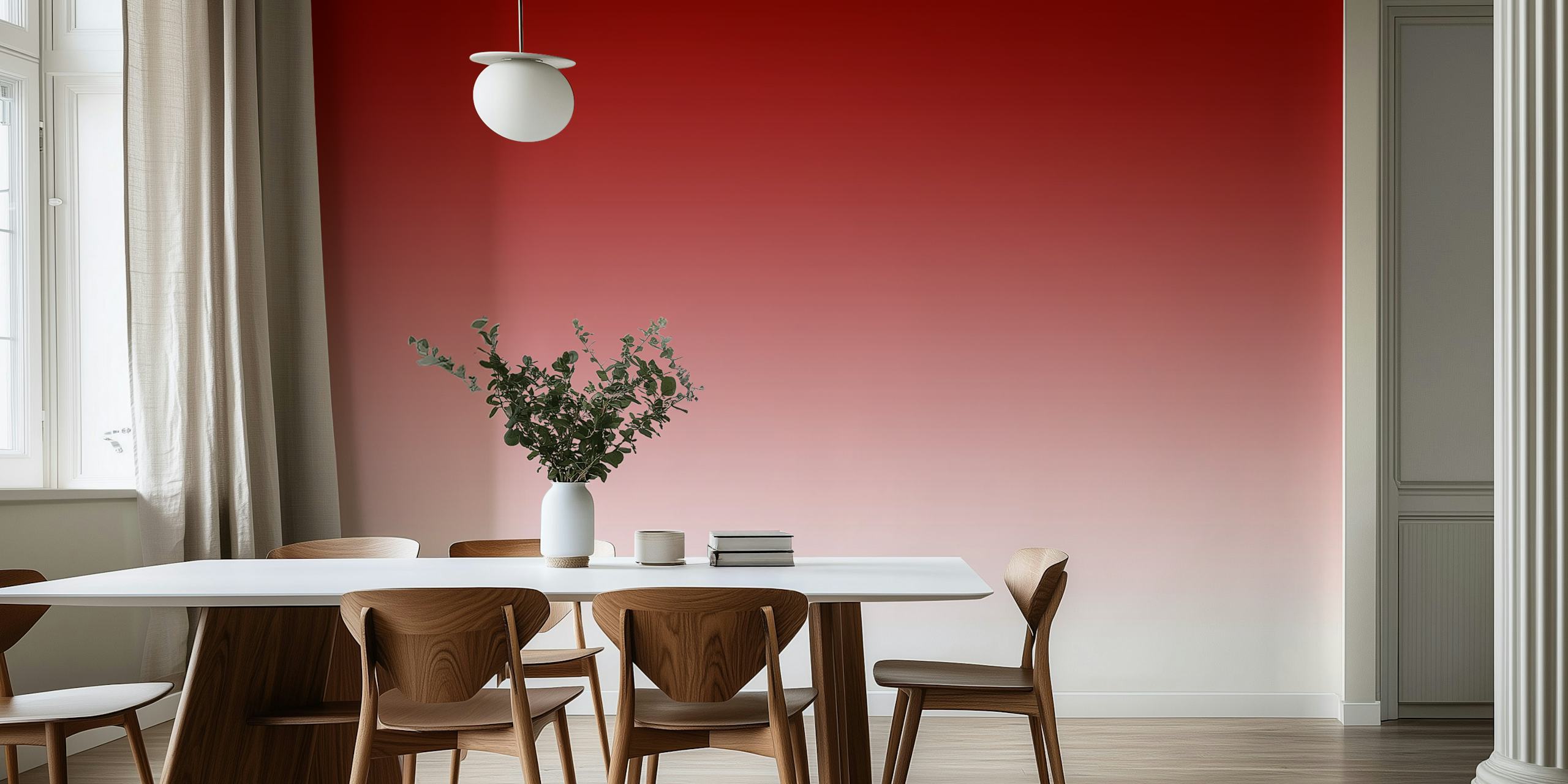Dark Red Gradient wallpaper in styled room