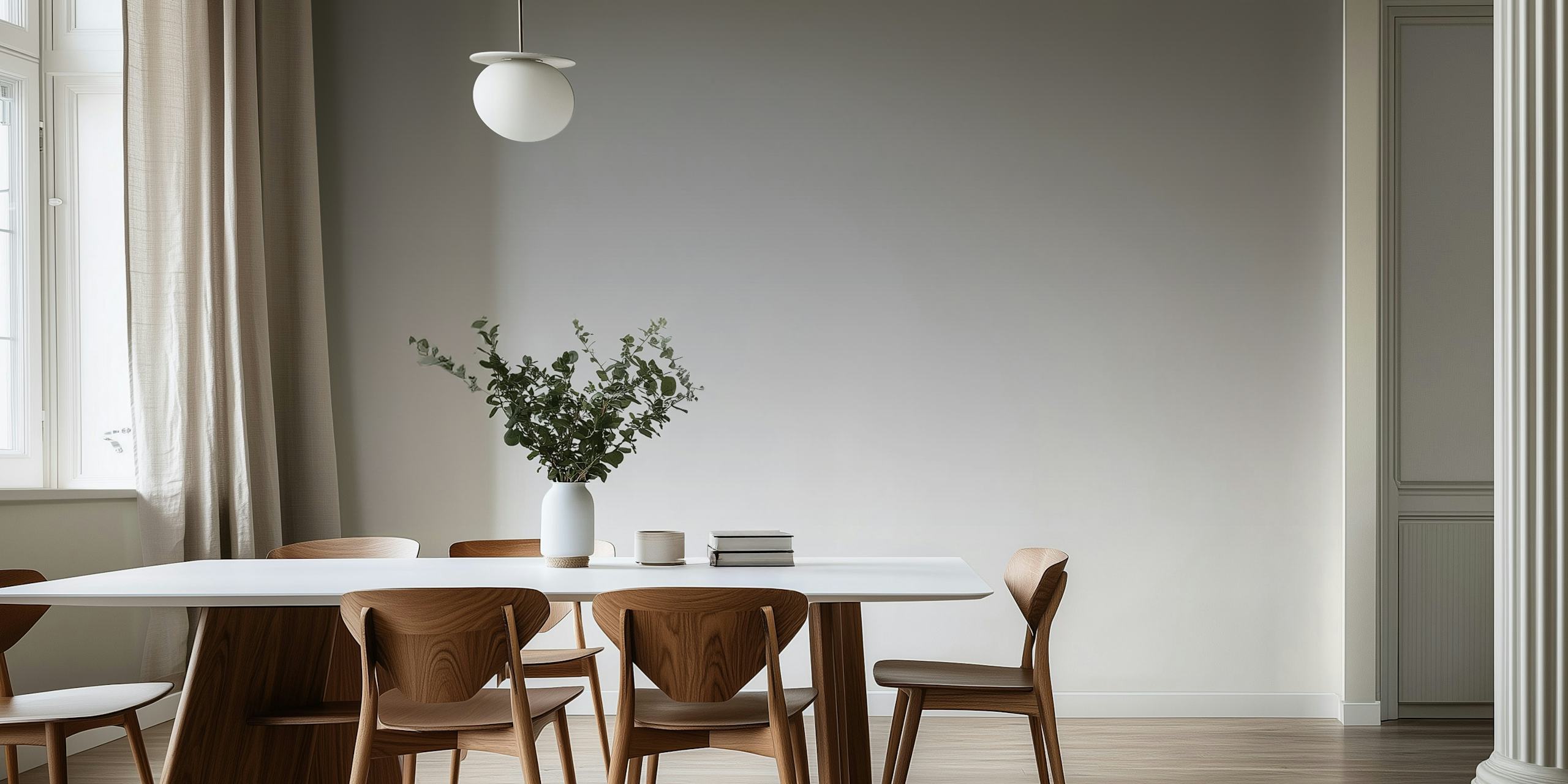 Grey ombre wallpaper displayed in a room