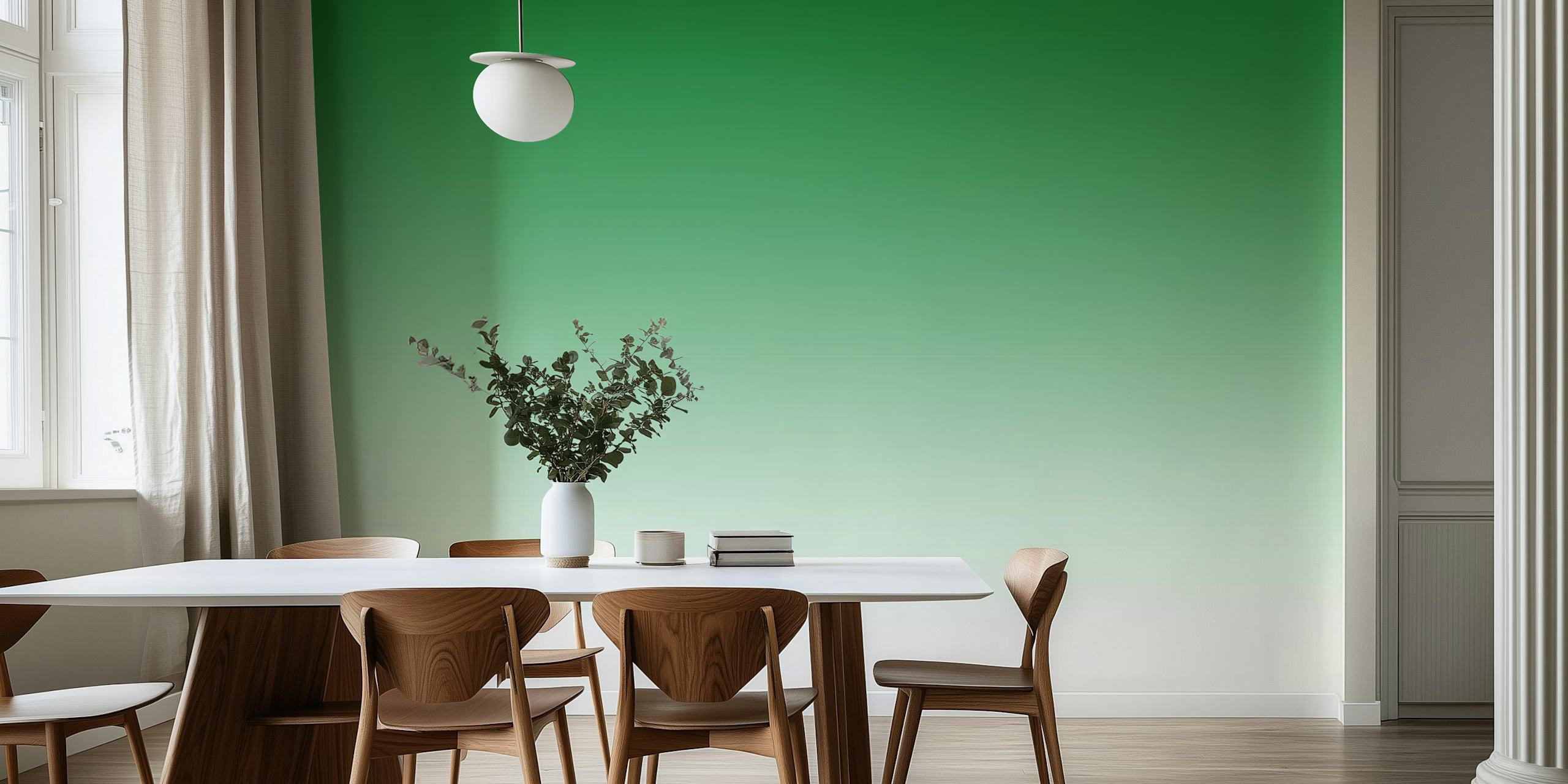 Tapeta Rich Green Gradient u sobi