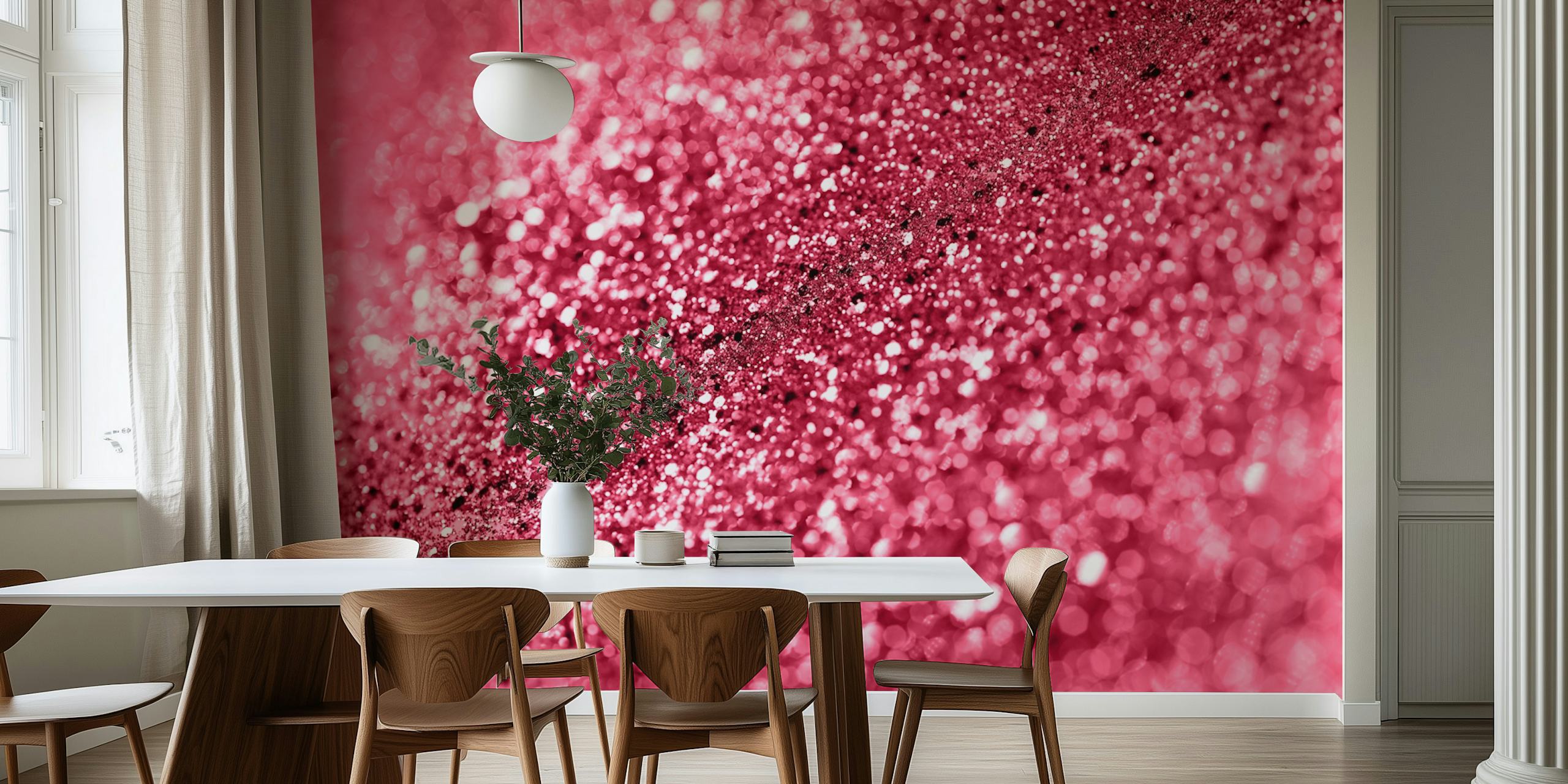 Magenta glitter bokeh pattern wallpaper