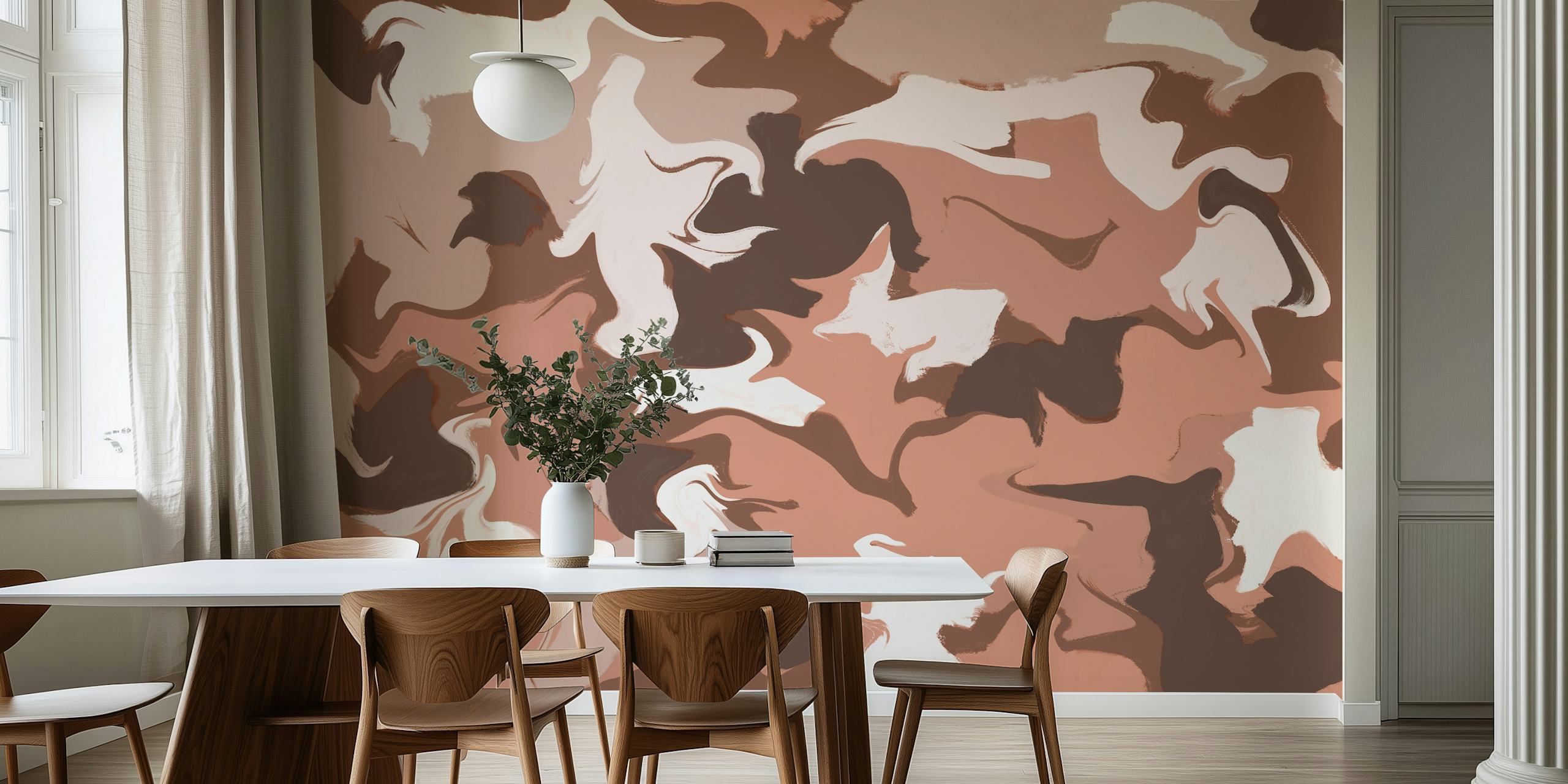 Mixed pastel colors in abstract shapes wallpaper