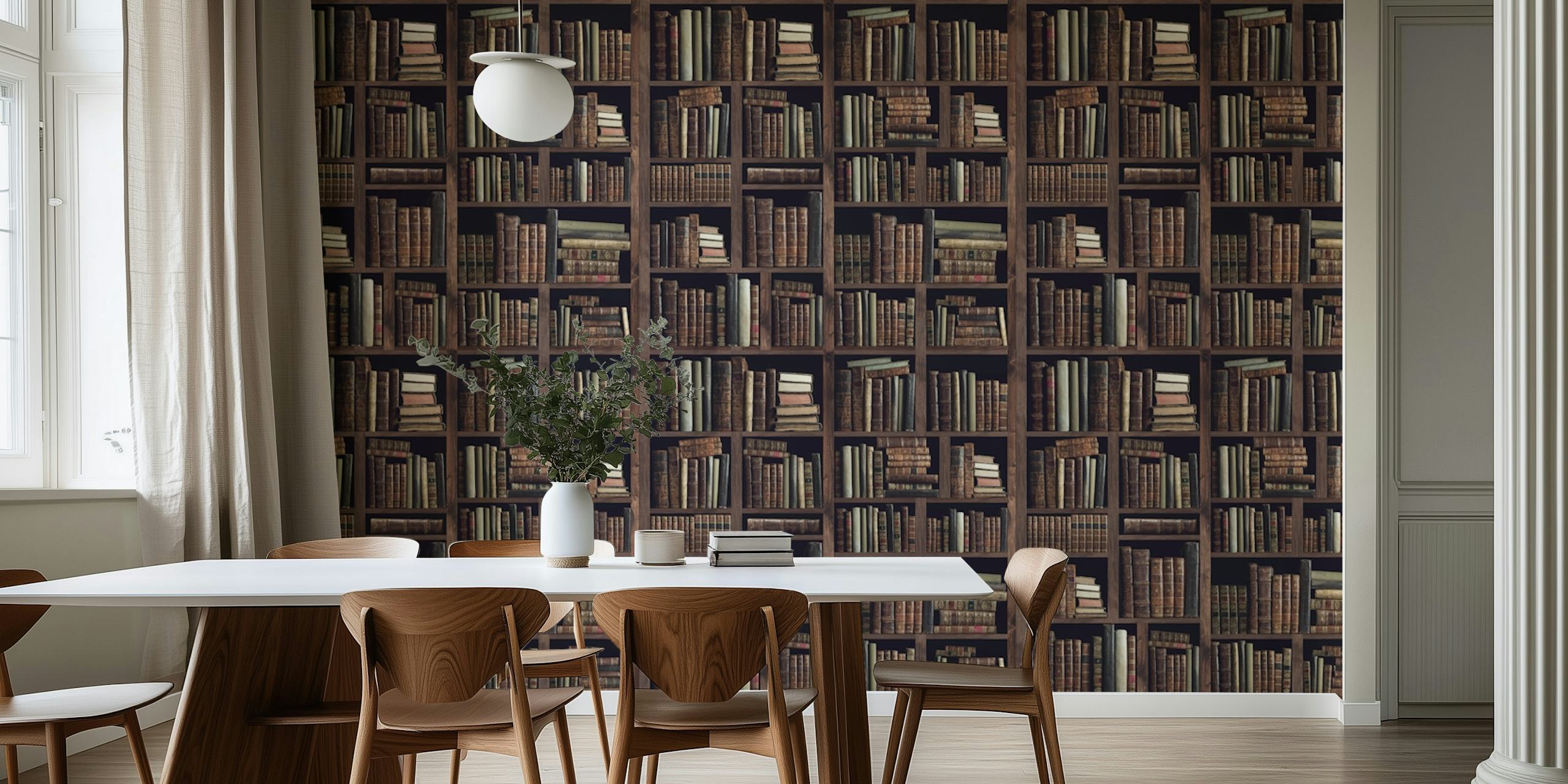 Old bookshelf tapetdesign