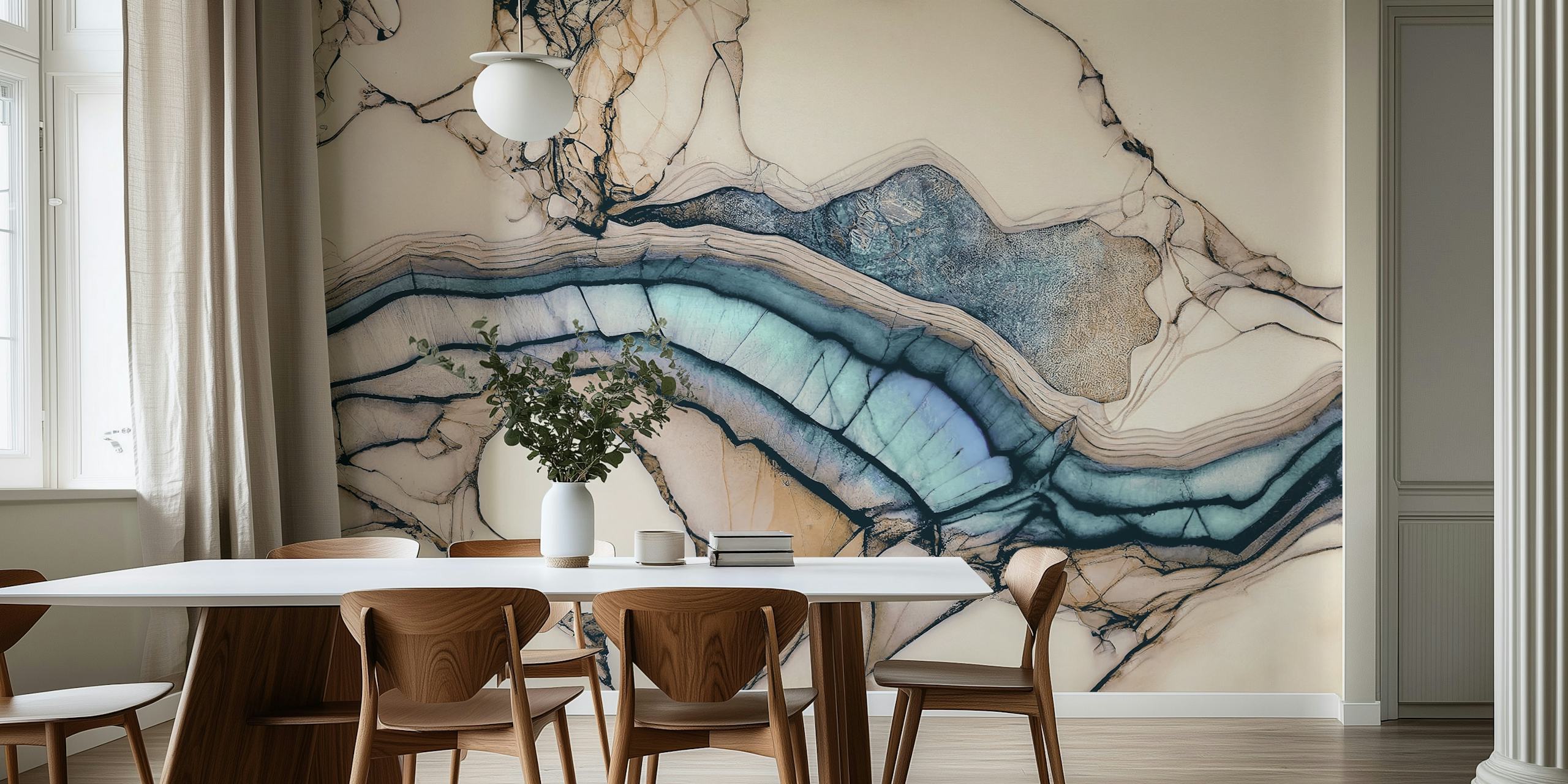 Eclectic Luxury Stone Mix wallpaper in interior