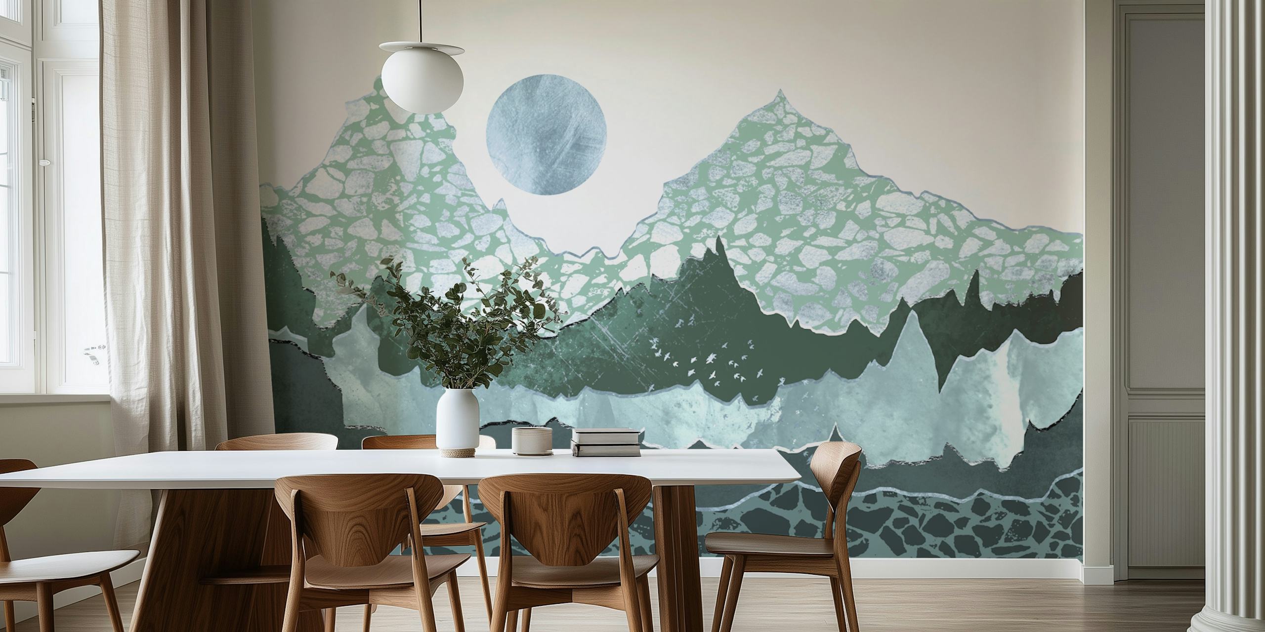 Neutral extravagant world papel de parede em um quarto