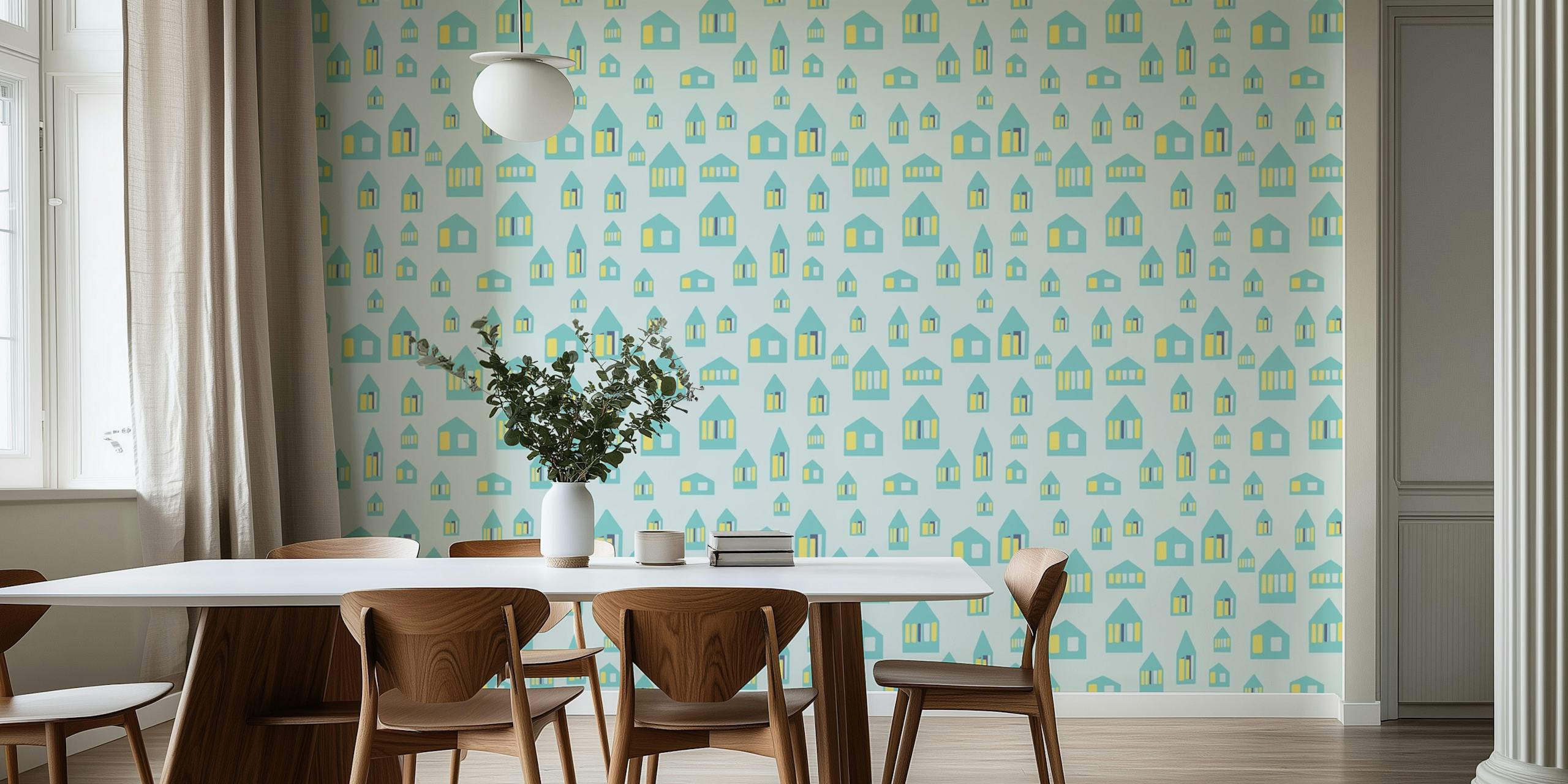 Amsterdam bright tapetdesign i et rum