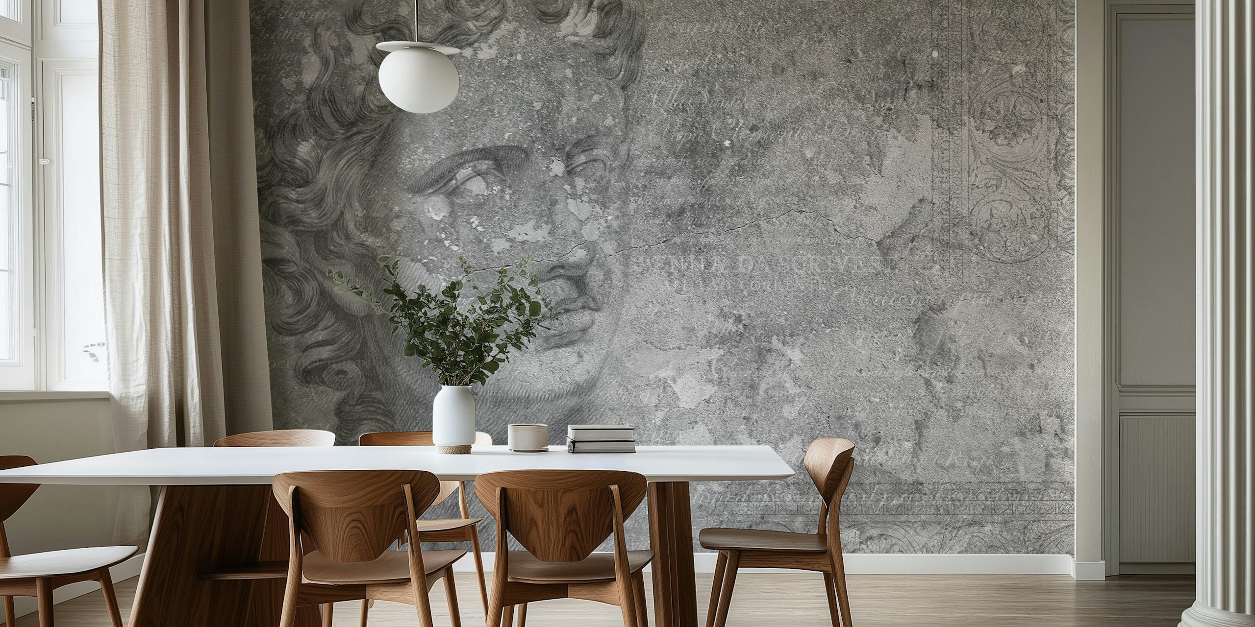Ancient Rome Wall Gray Papel Pintado En Una Habitación