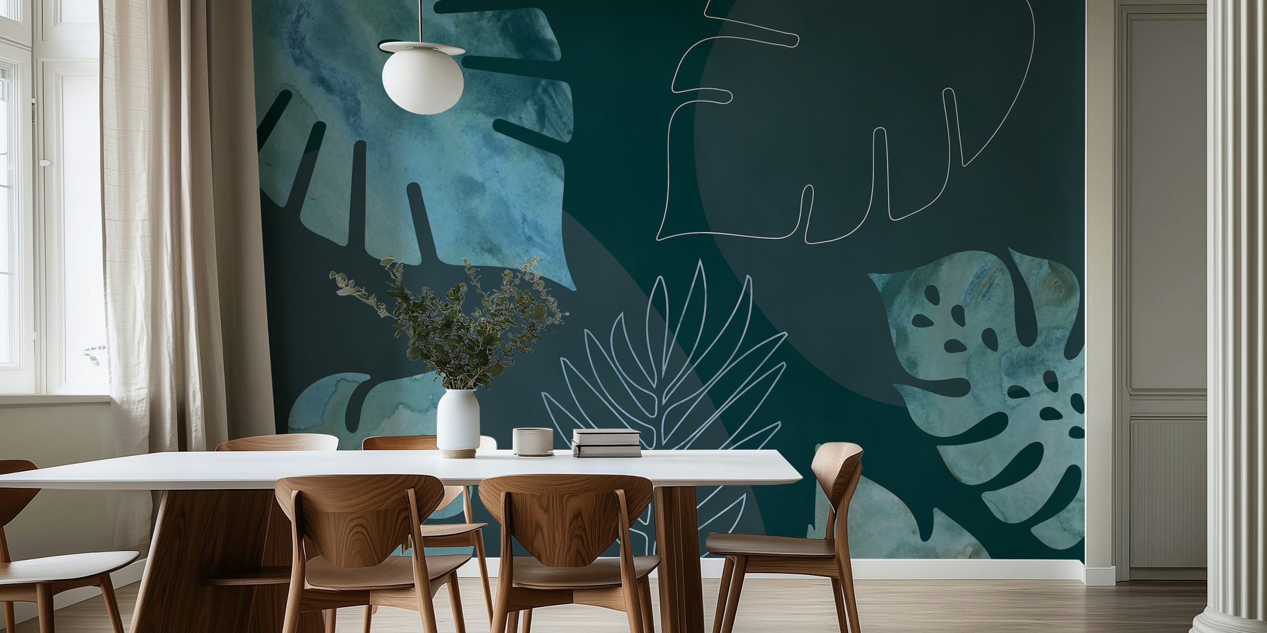 Tapeta Exotic foliage u stylish sobi