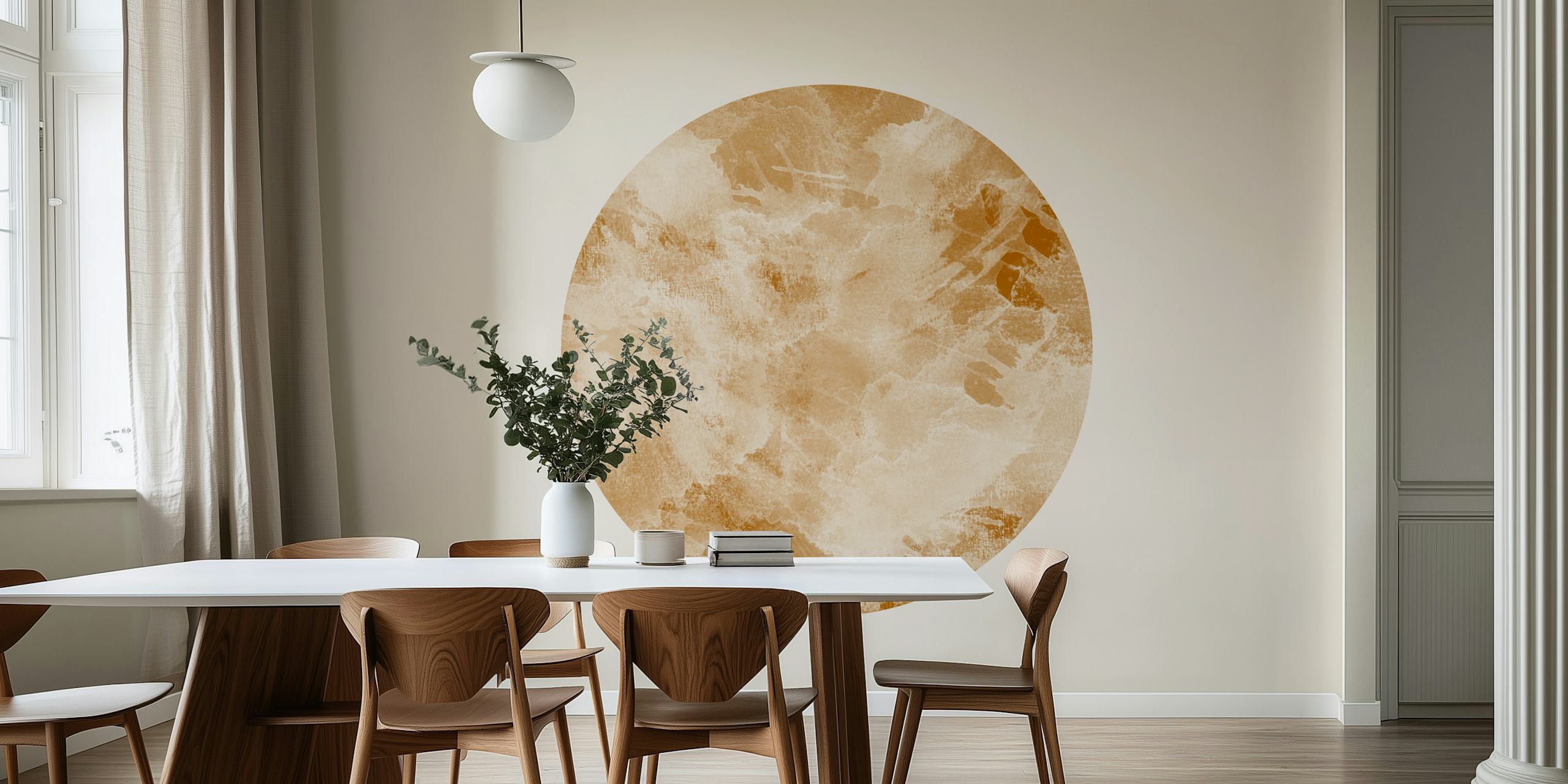 Beige abstract circle on a light background wallpaper