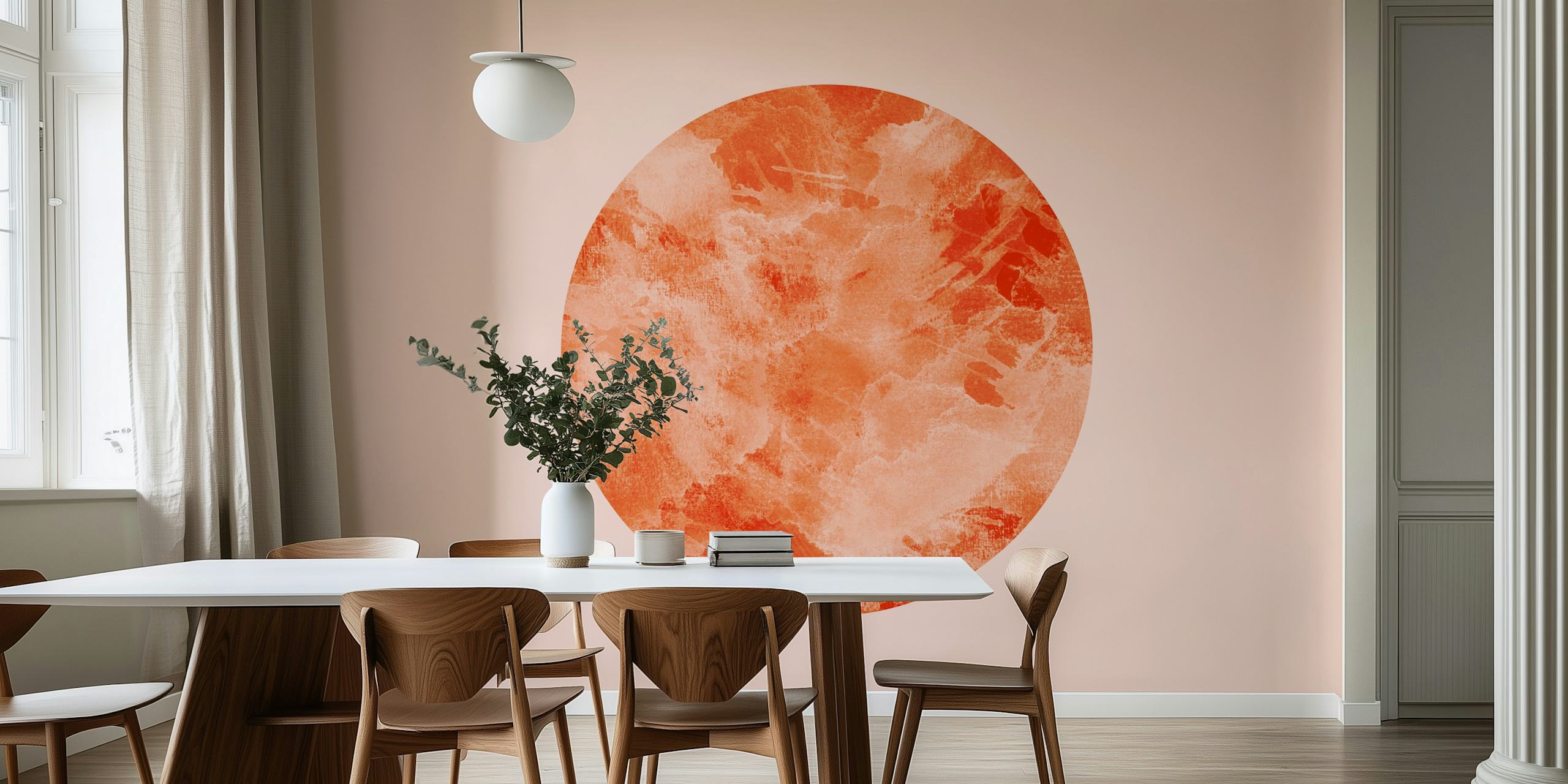 Abstraktní akvarel kosmický kruh na pastelovém pozadí