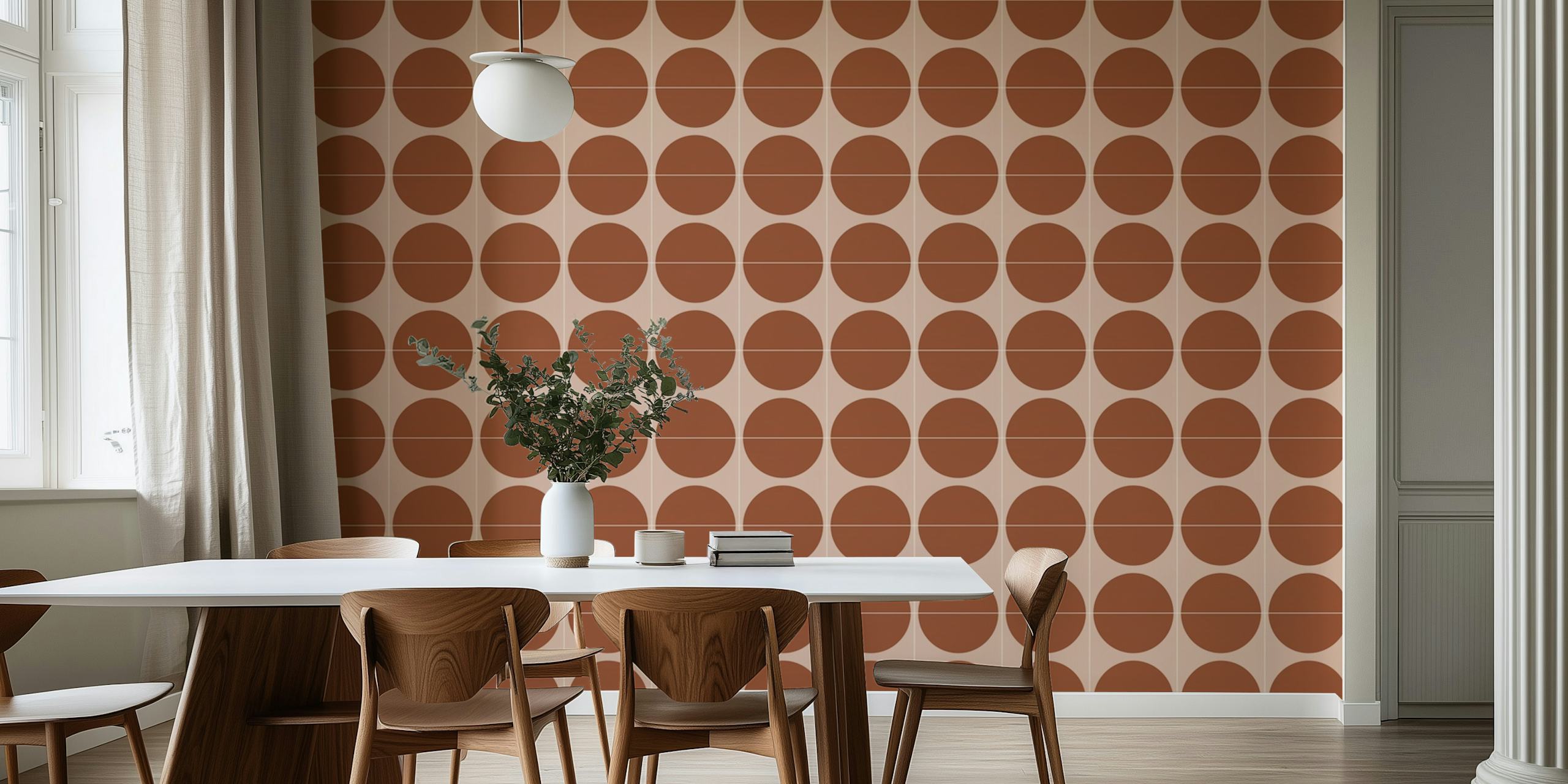 Tapetdesign Painted Cotto Tiles Cinnamon