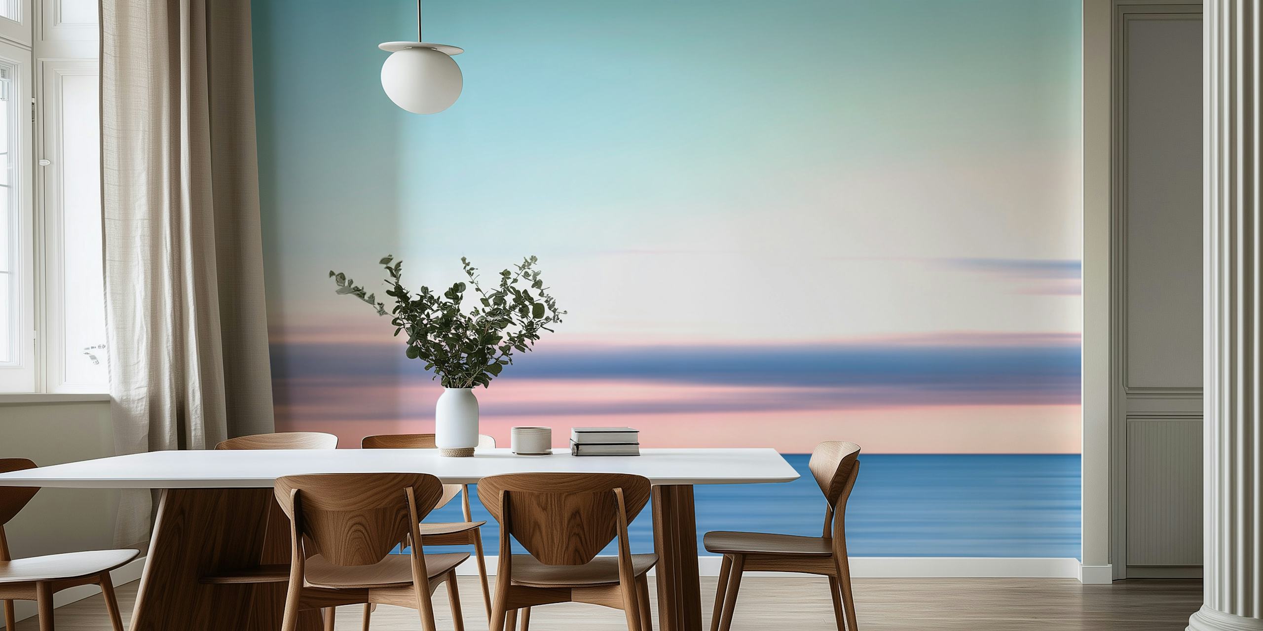 Papel de parede Sea Horizon em uma sala de estar