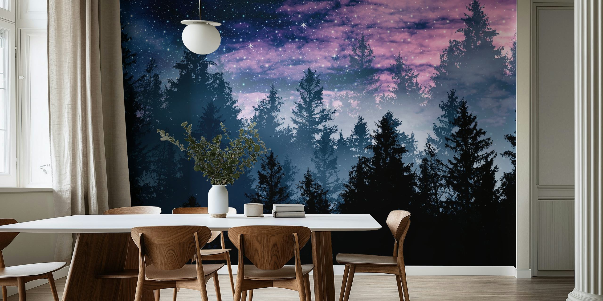 Forest Galaxy Dream wallpaper in a room