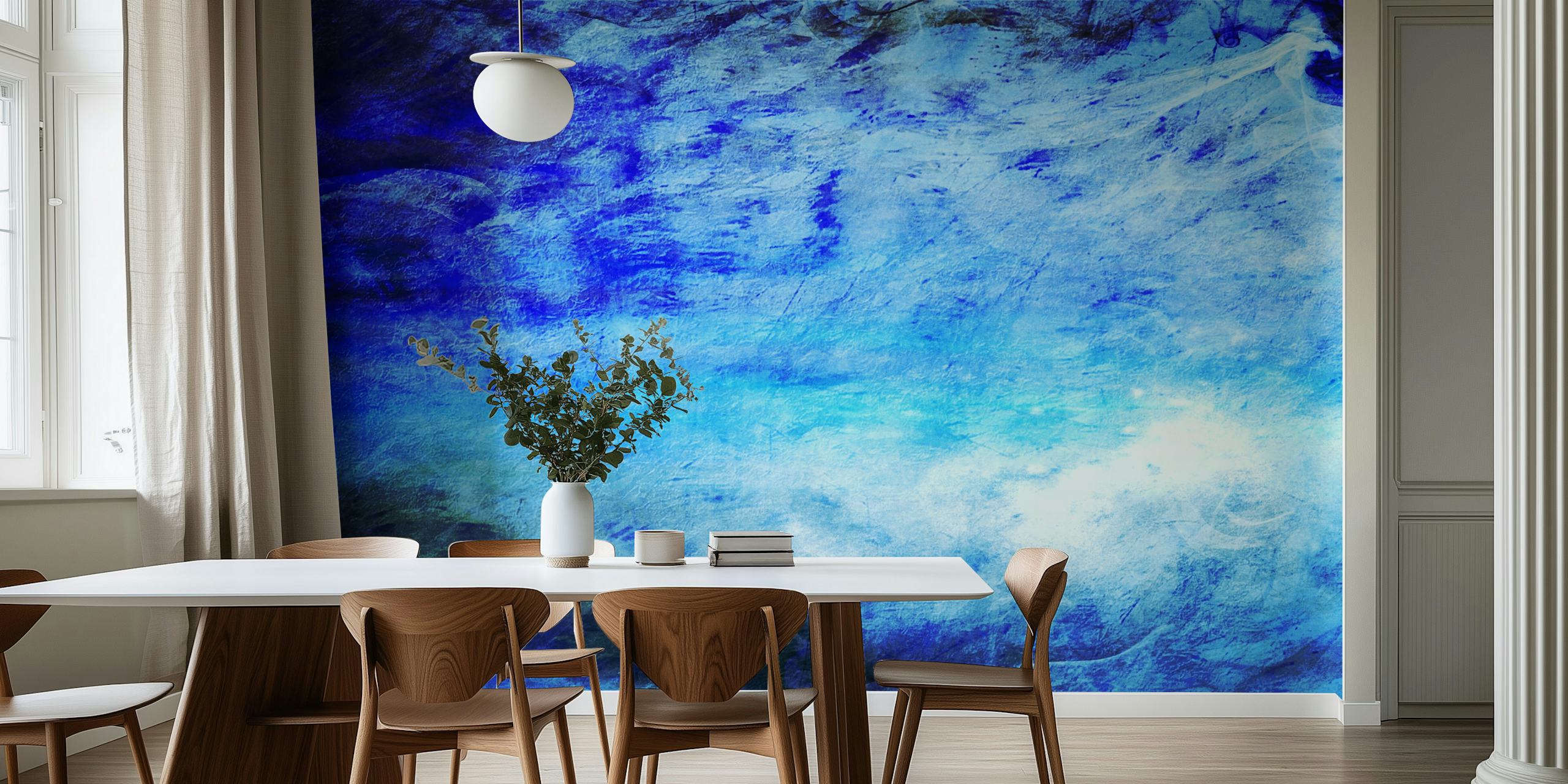 Soft Blue Ocean Grunge design de papier peint