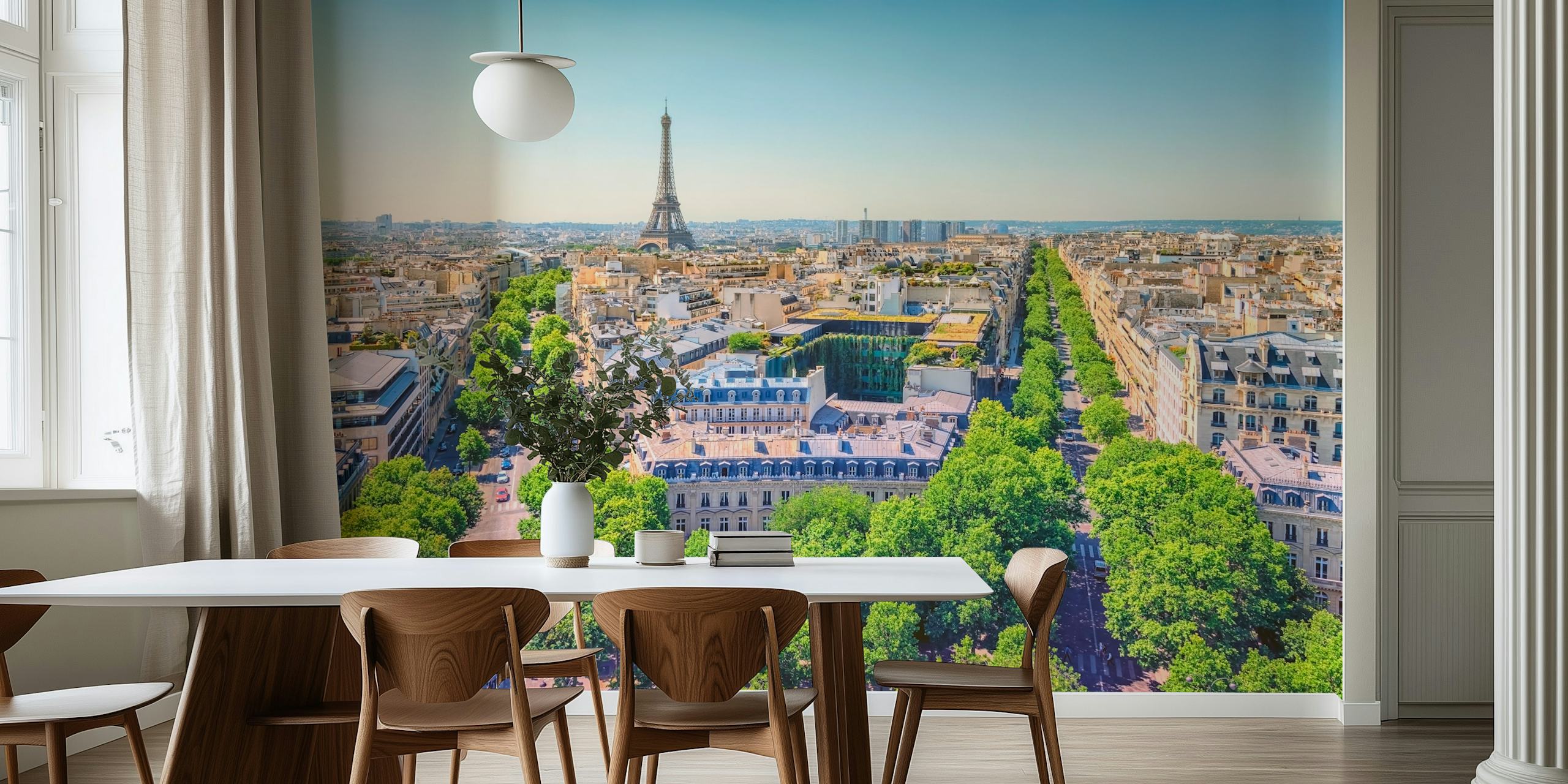 Paris in summer wallpaper in a room