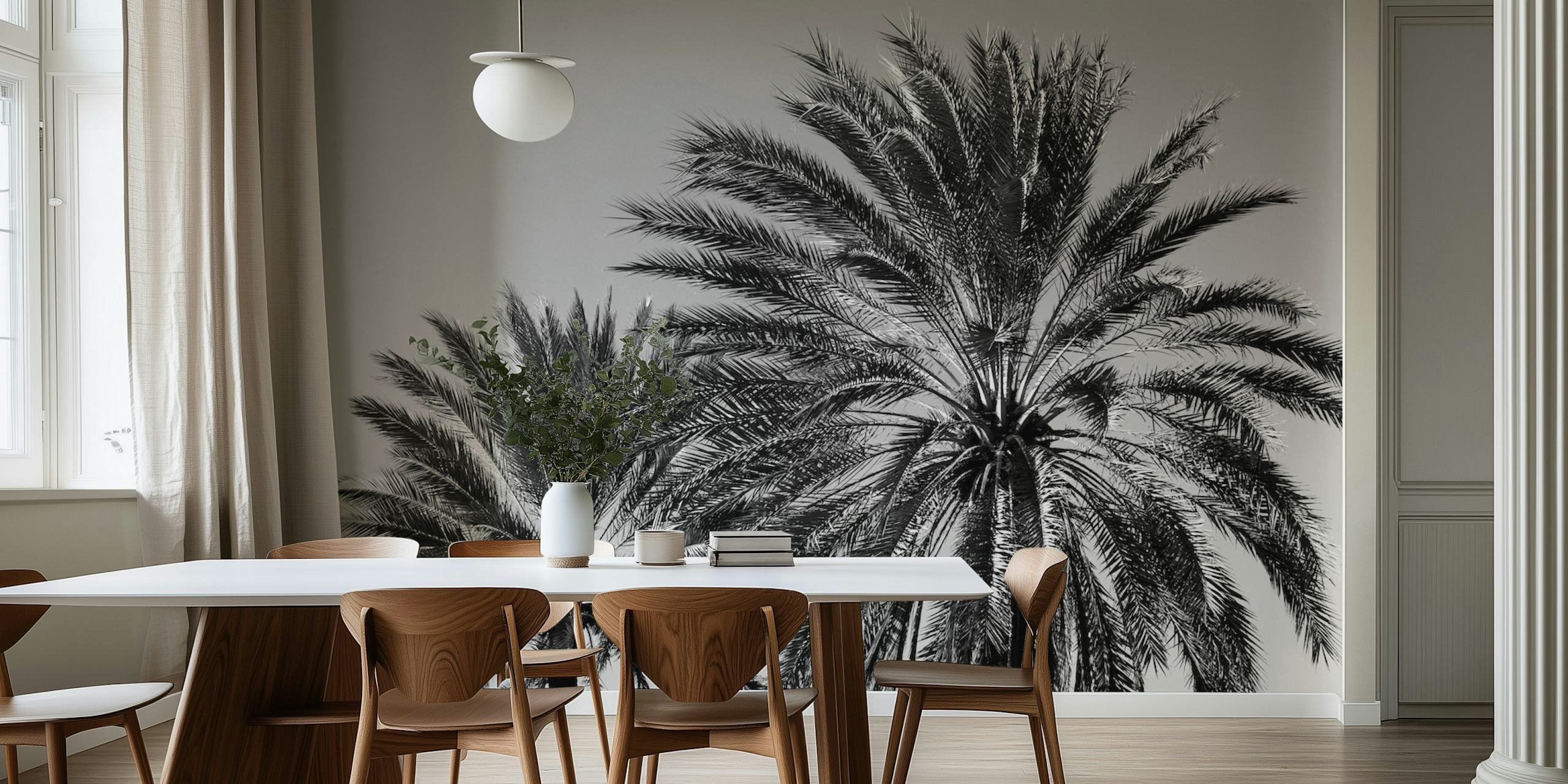 Caribbean Palm Trees Beach papier peint dans une pièce