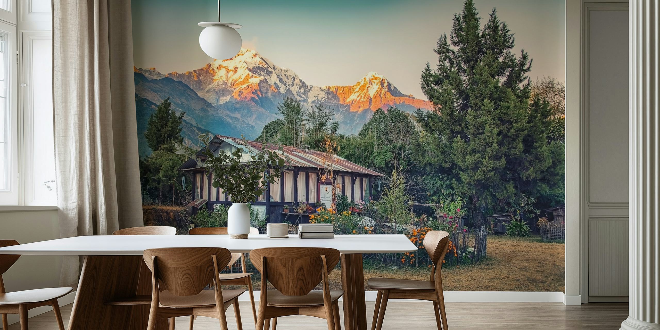 Little Paradise behang in een kamersetting