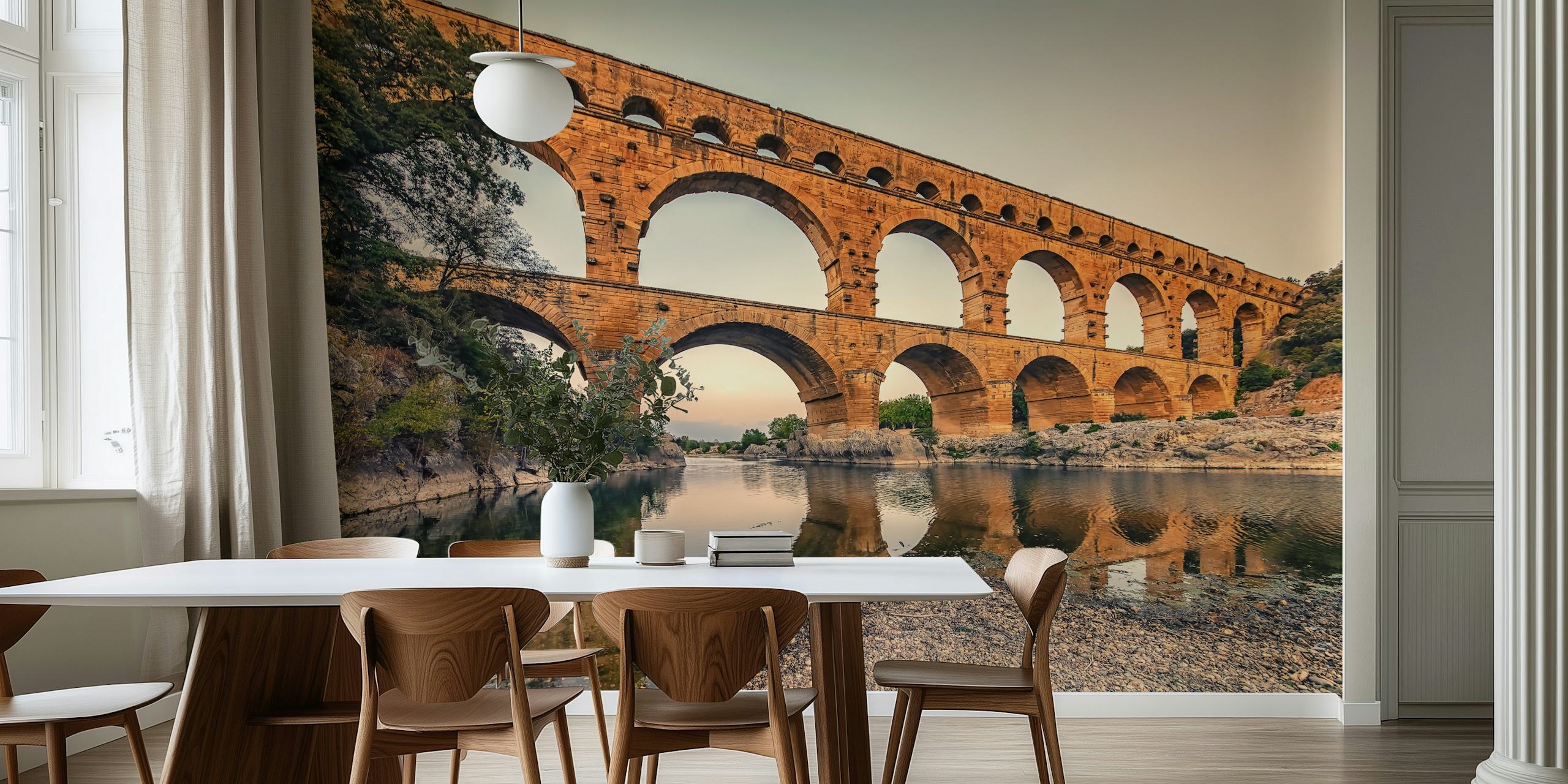 Pont Du Gard wallpaper in a room