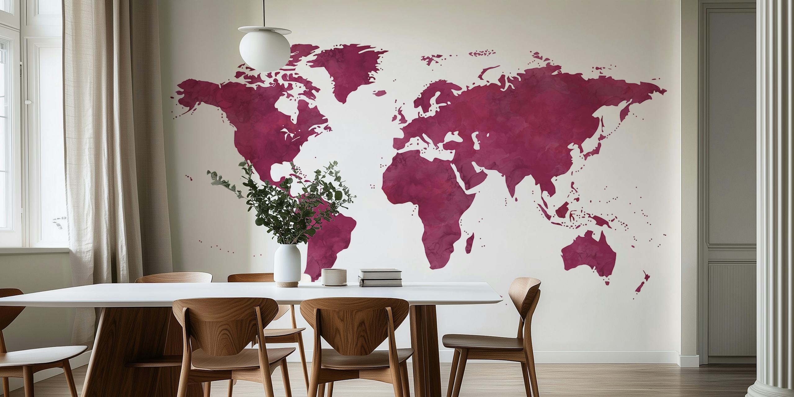 Βαφή τοίχου παγκόσμιος χάρτης μωβ