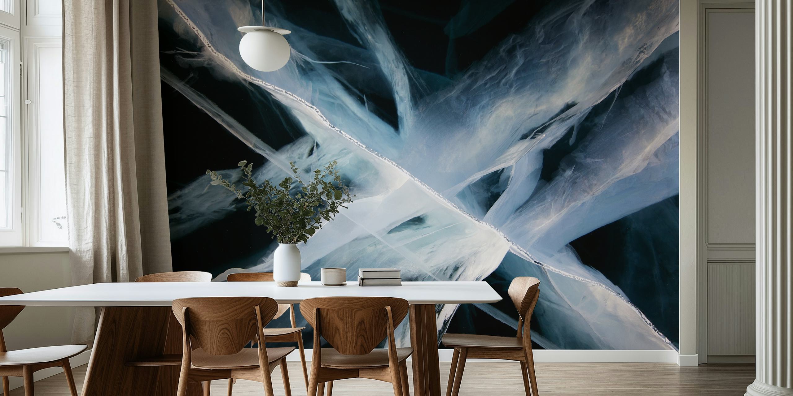 Deep ice wallpaper design in a room