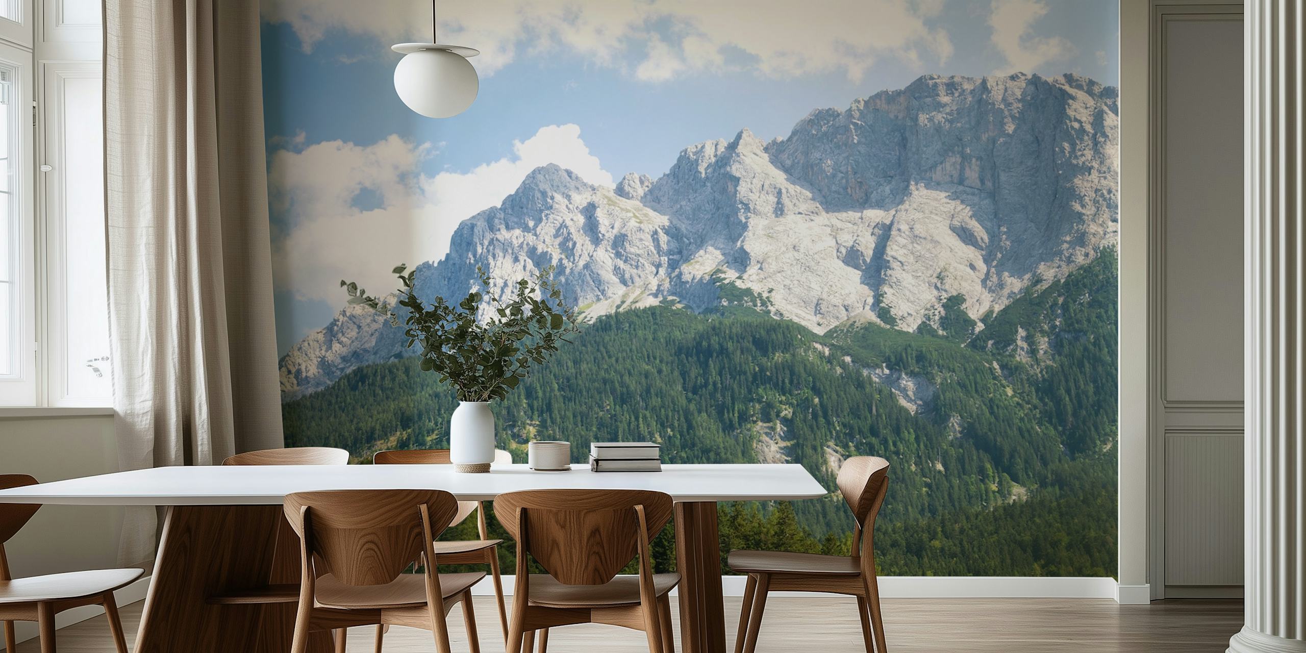 Mountain Tree Bliss 2 wallpaper in a room