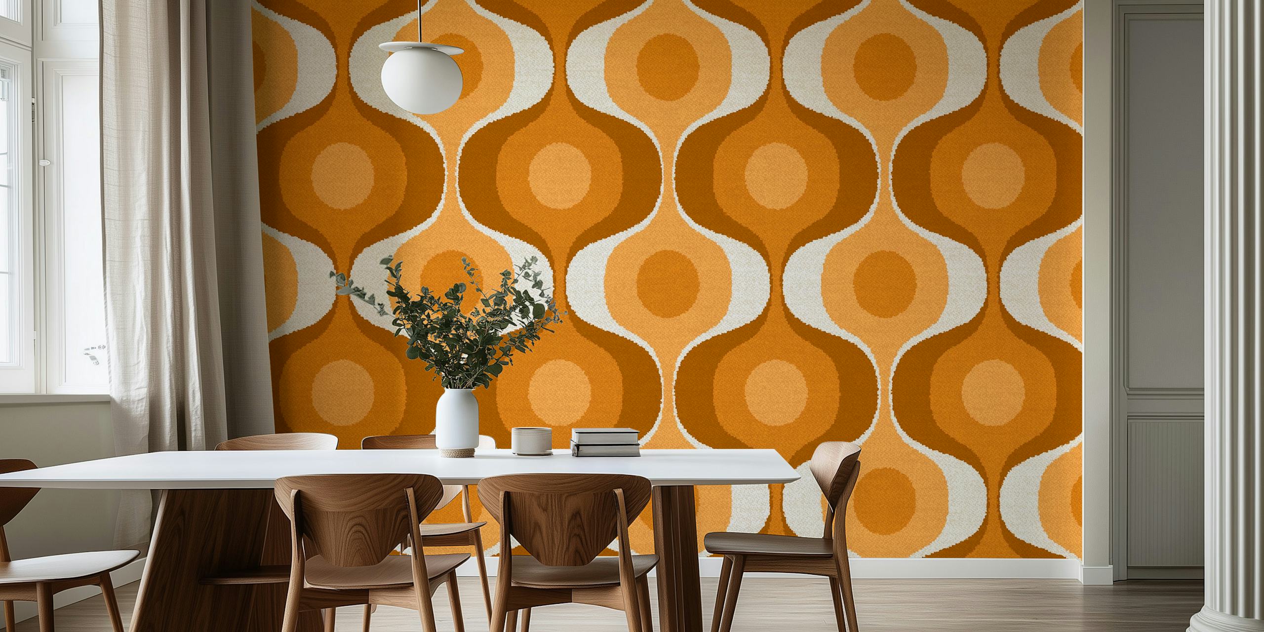 Fluffy 70s Retro Geometry wallpaper in room