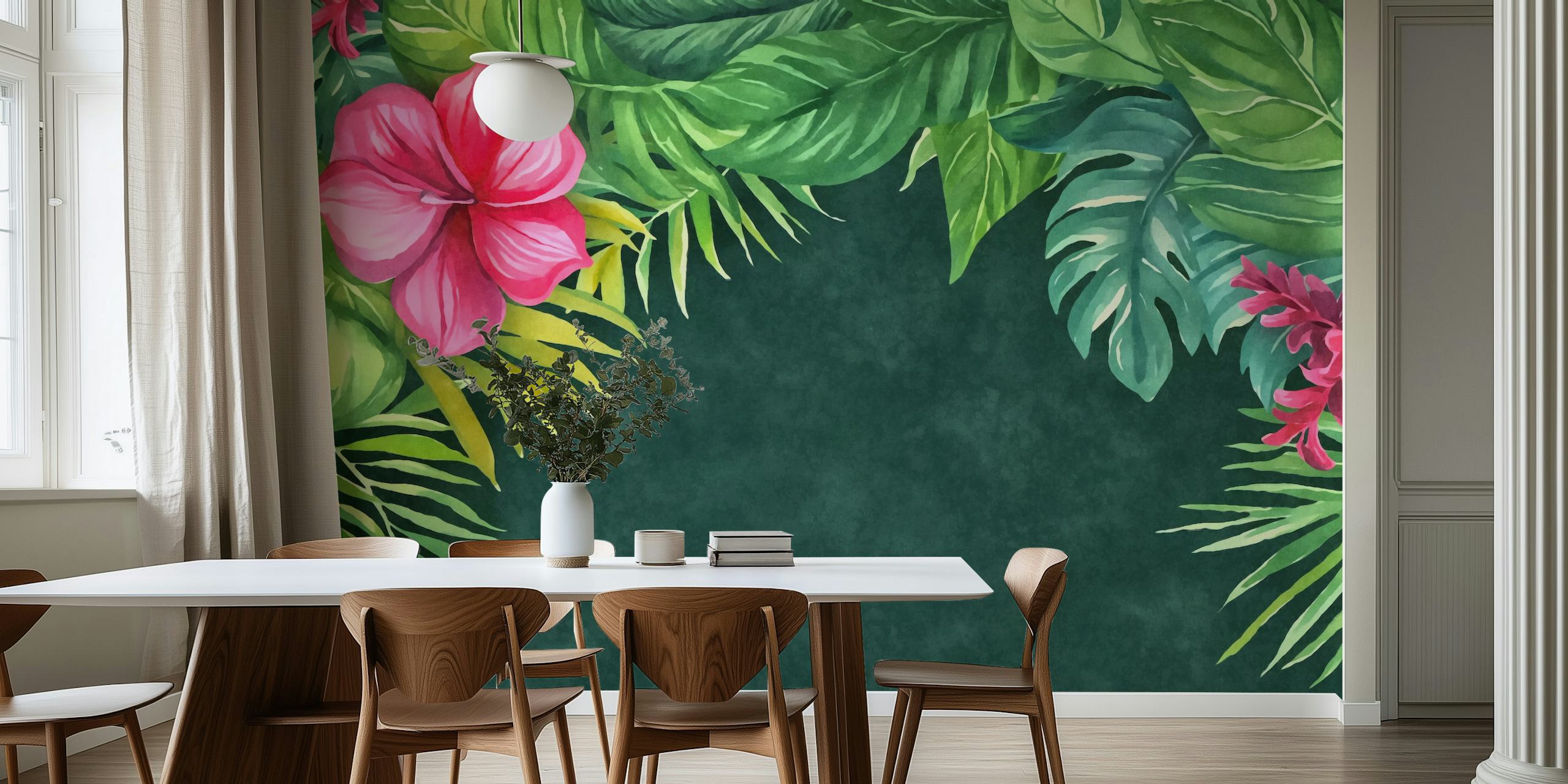 Lush Garden Reverie watercolor wallpaper design