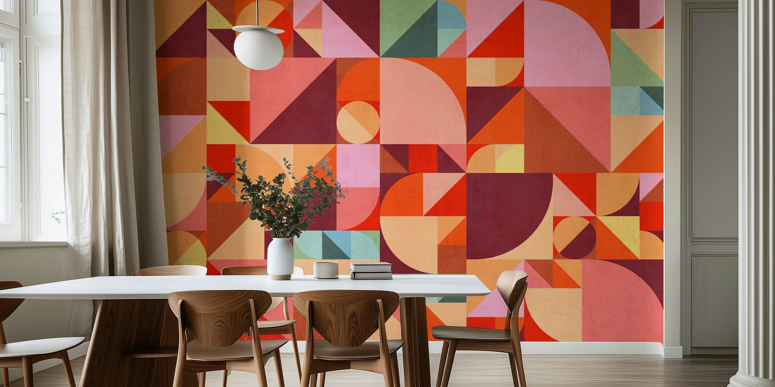 Mid-Century Bauhaus Geo wallpaper design