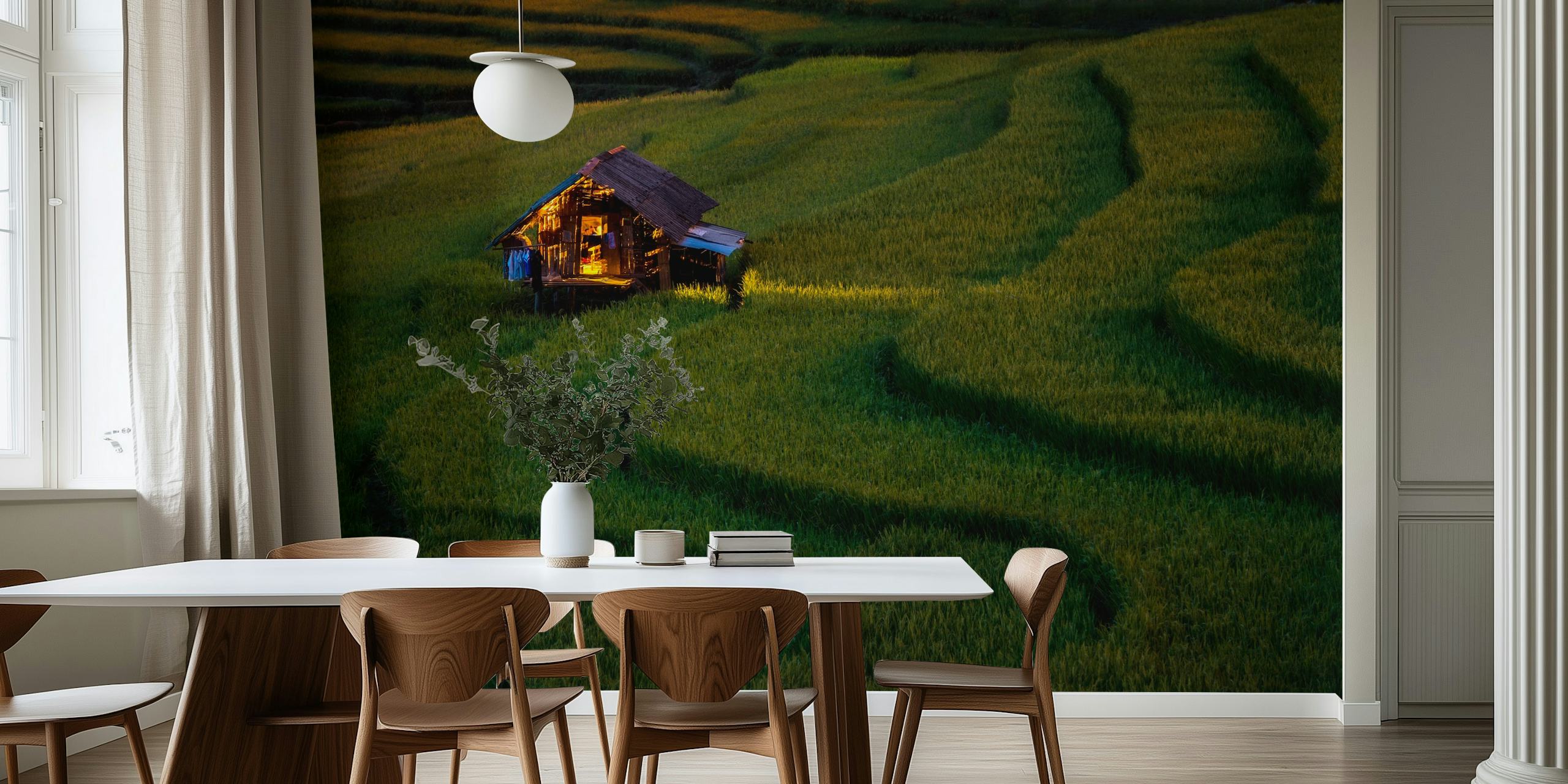 Kotoisa tapettisuunnittelu, jossa on Light in Home huoneessa