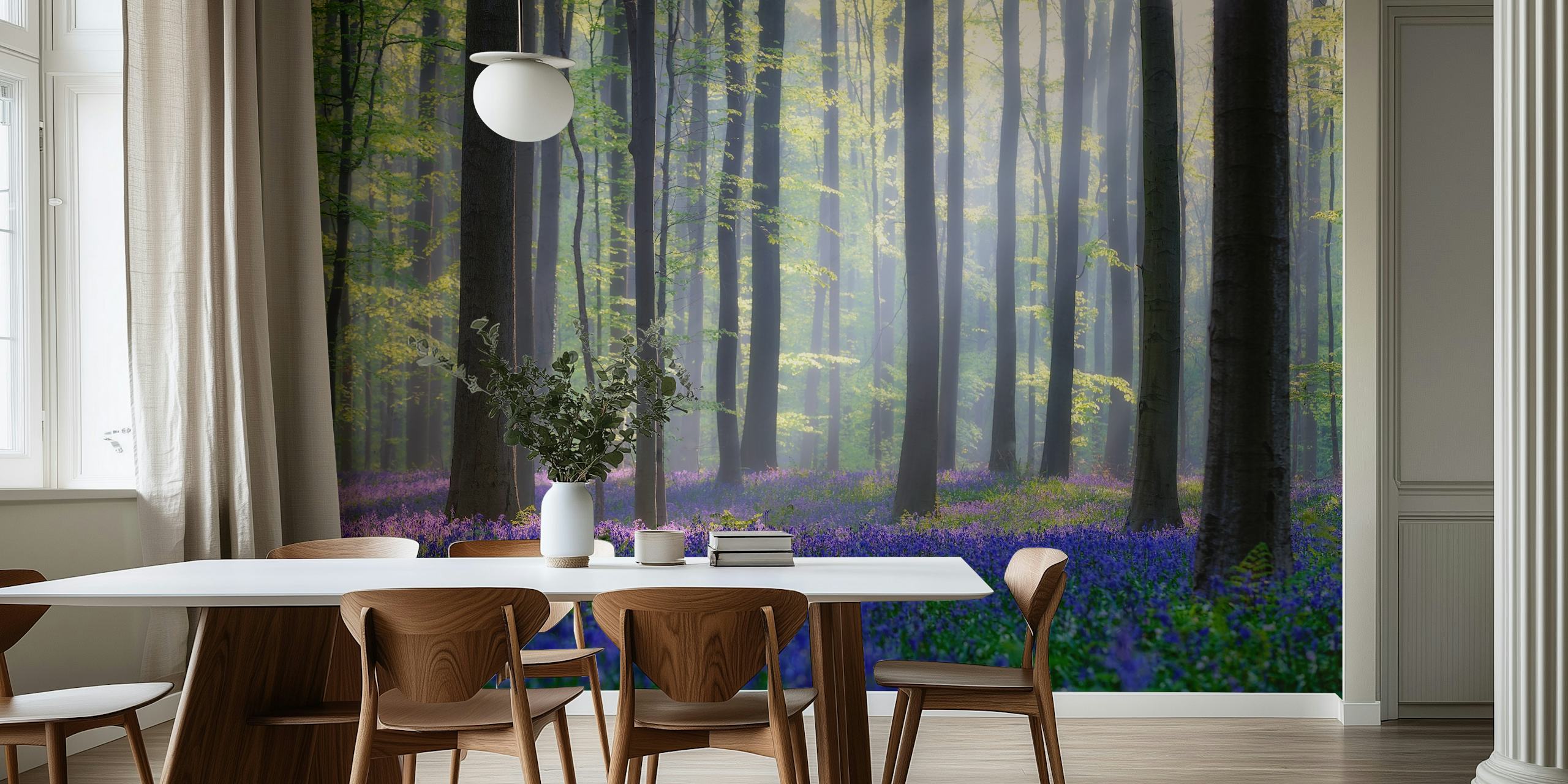 Bluebells tapet vist i et rum