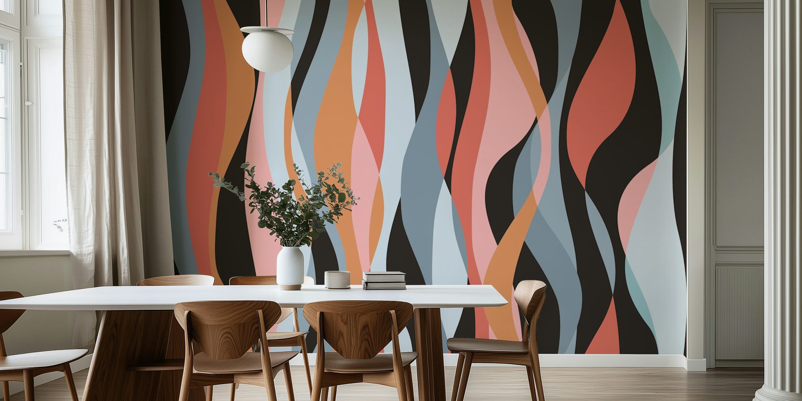 Colorful Waves 6 wallpaper in a room