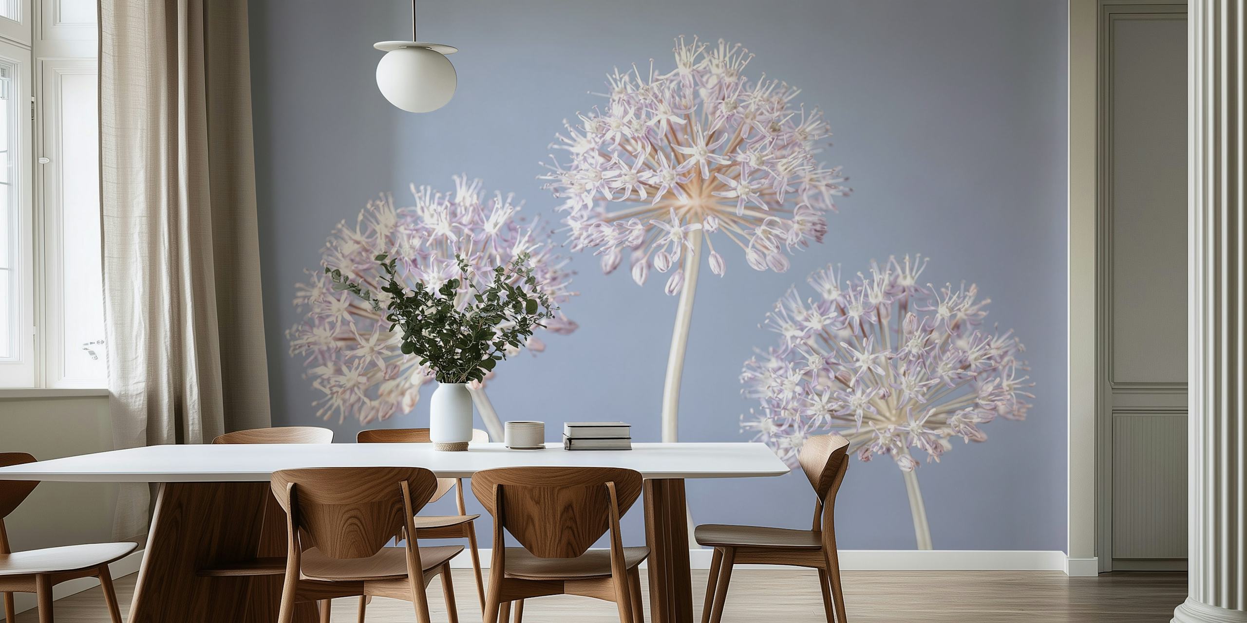 Allium Triplet wallpaper in a room
