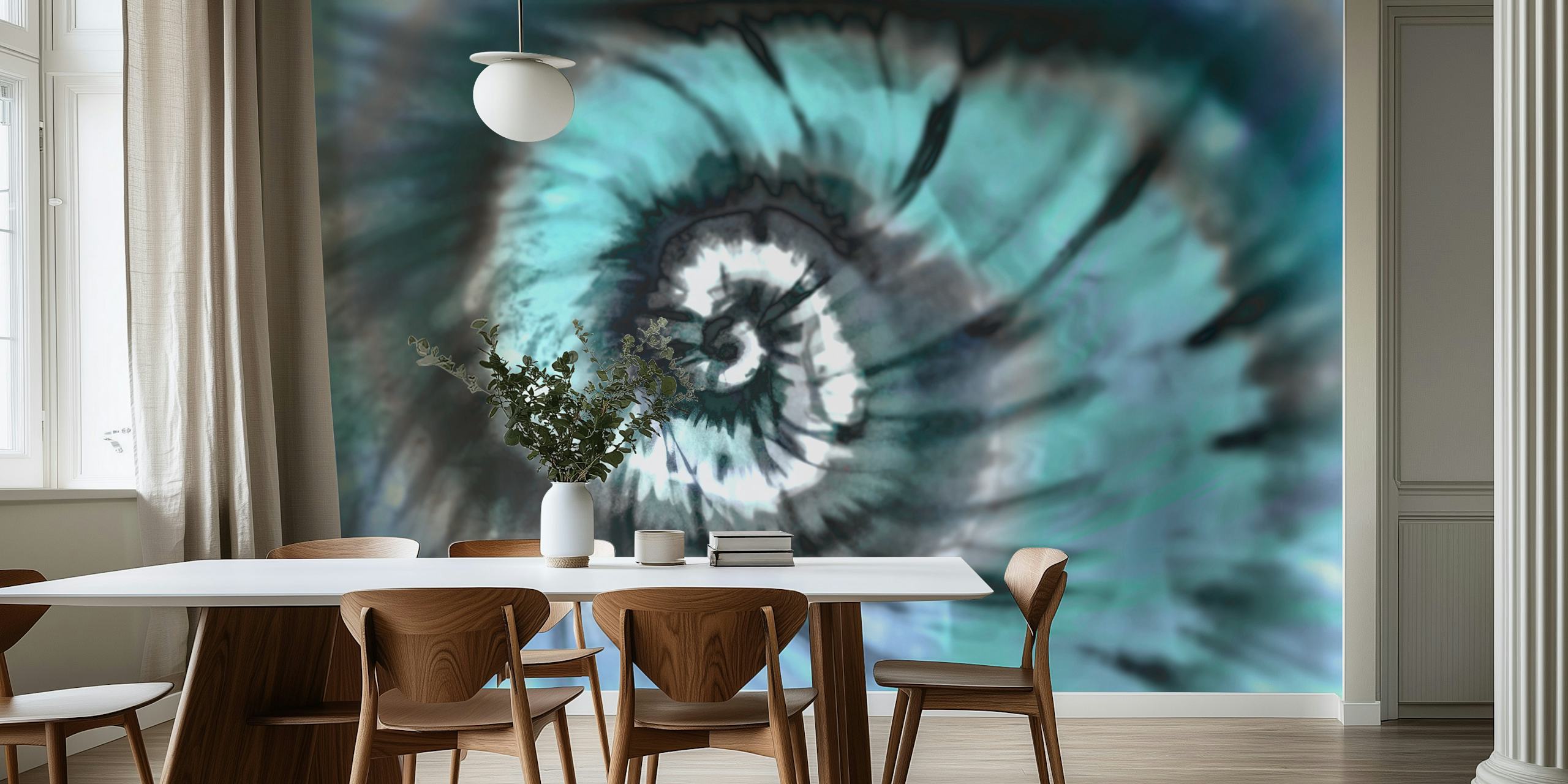 Fotomural vinílico de parede abstrato em aquarela pastel estilo boho com efeito gradiente calmante