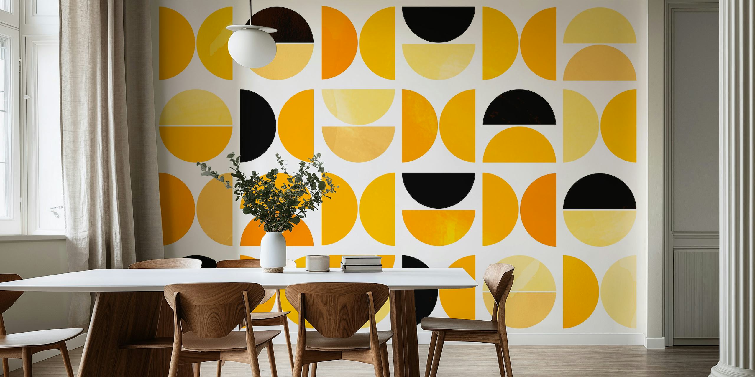 Tapeta Happy Mustard Bauhaus v pokoji