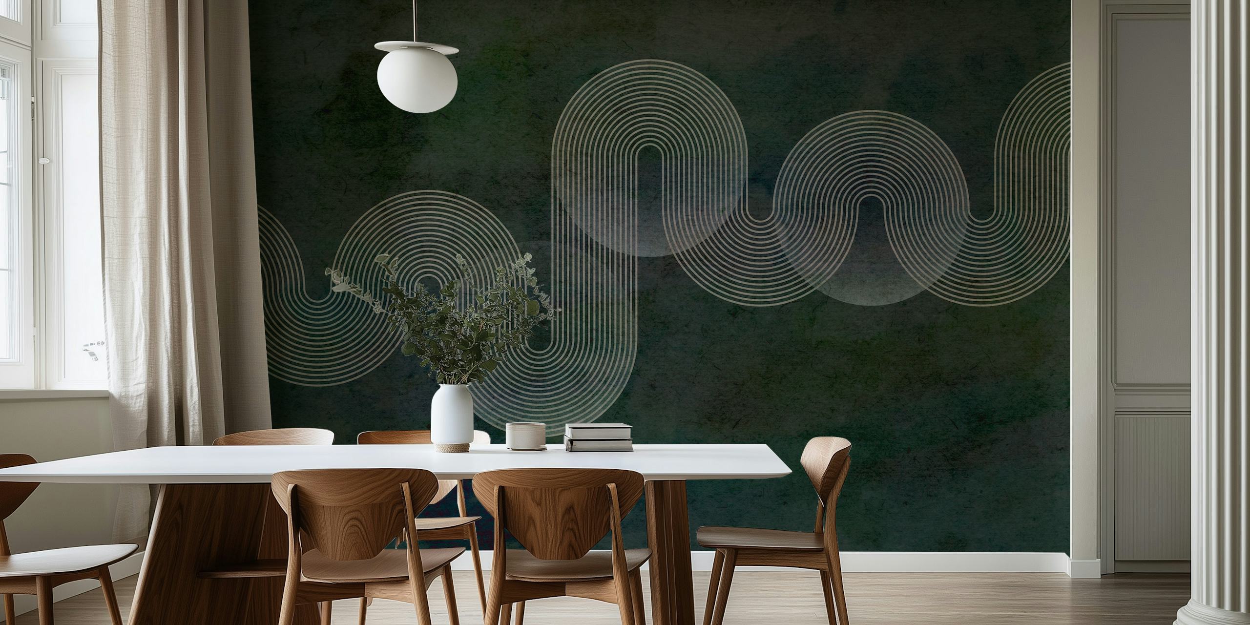 Moody Japan Paper Minimalist tapet i et rum