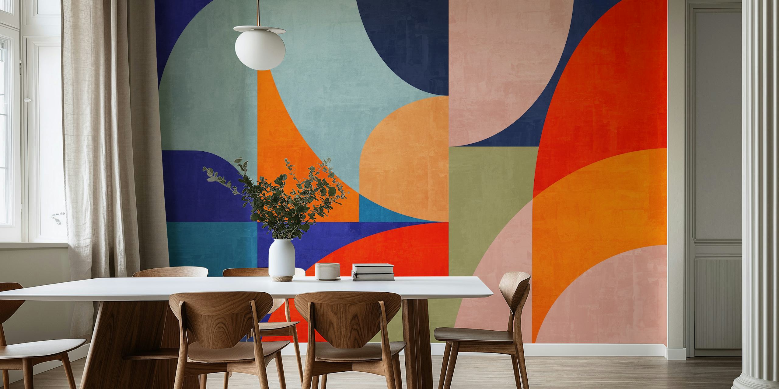 Semi Circles 16 wallpaper design in a room