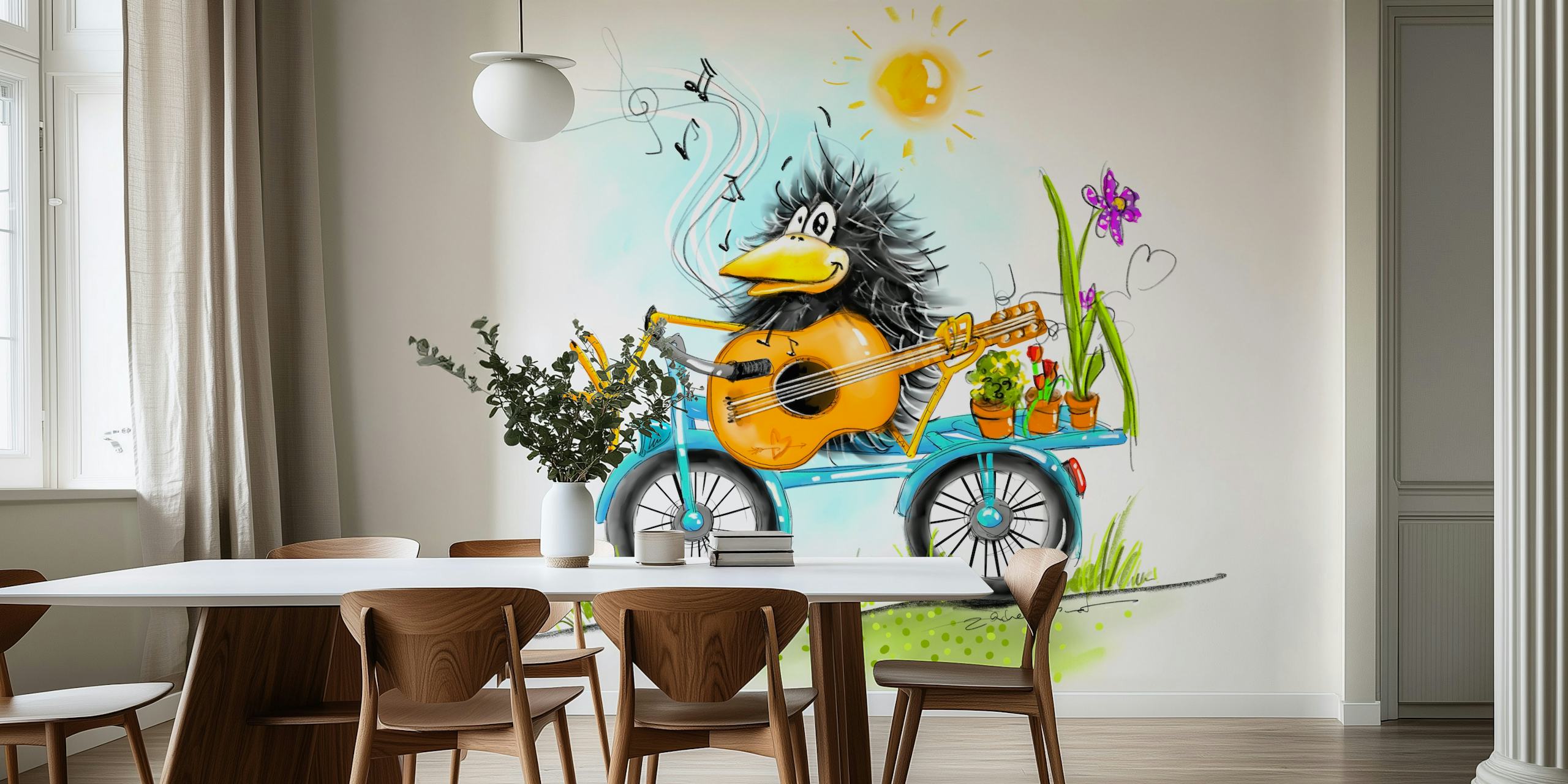 Sweet Raven Music Lover ταπετσαρία σε ένα δωμάτιο