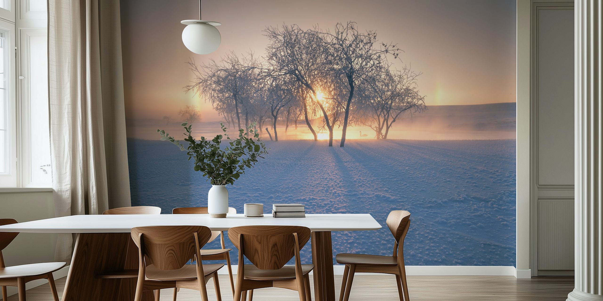 Swan Lake wallpaper in a serene setting